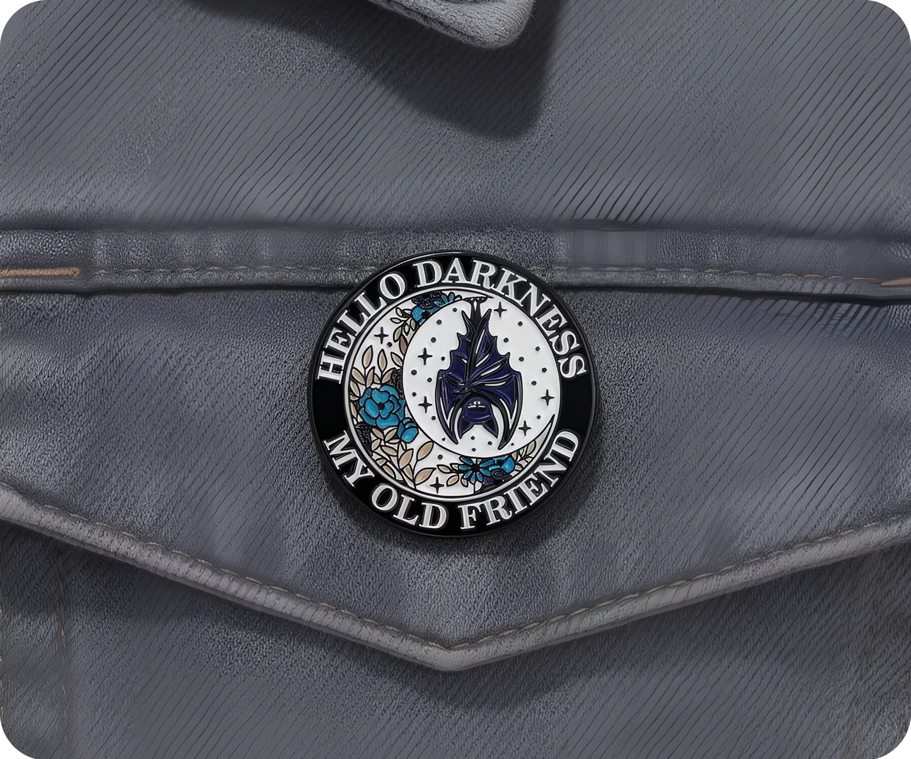 Hello Darkness My Old Friend Pin Badge