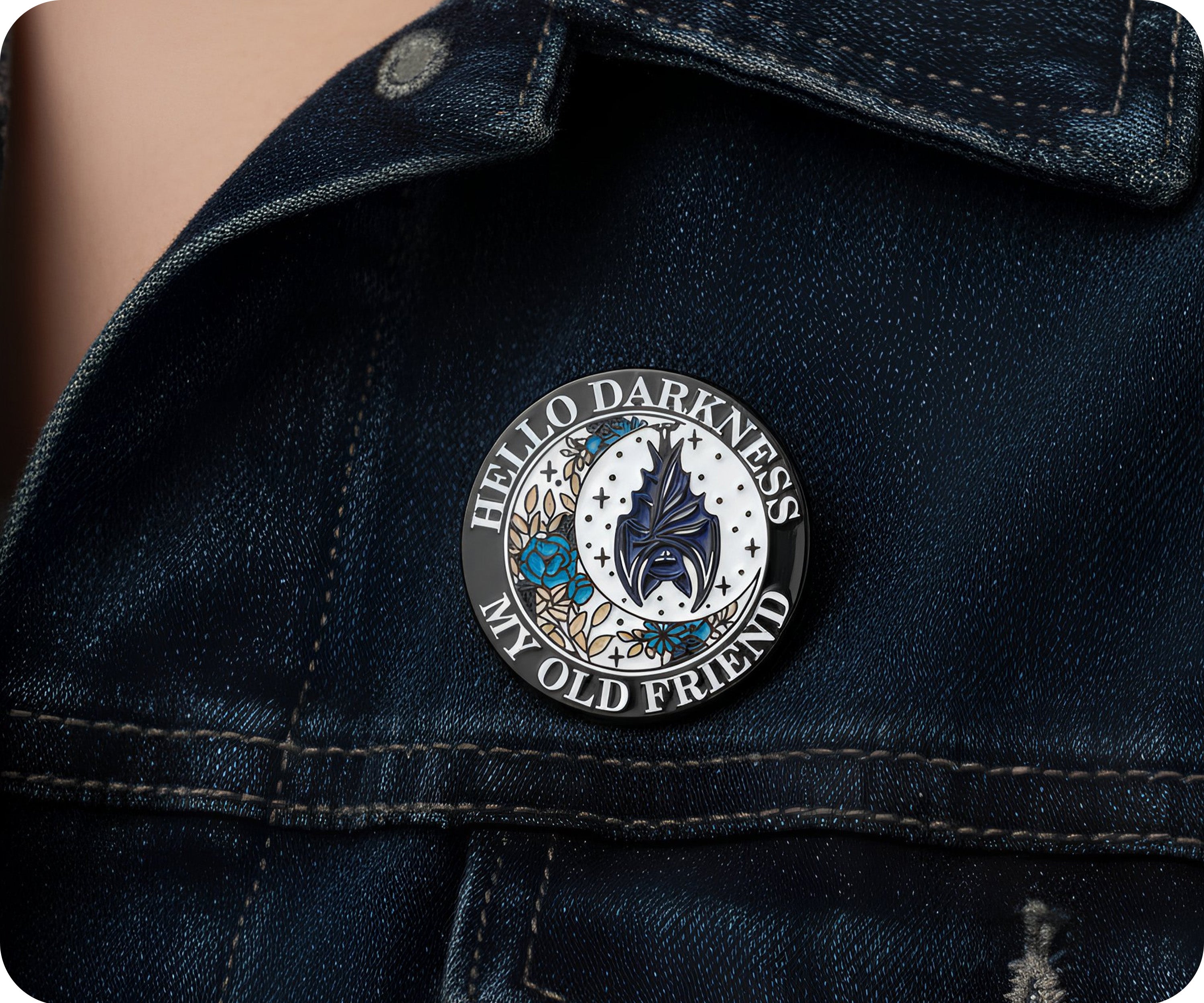 Hello Darkness My Old Friend Pin Badge