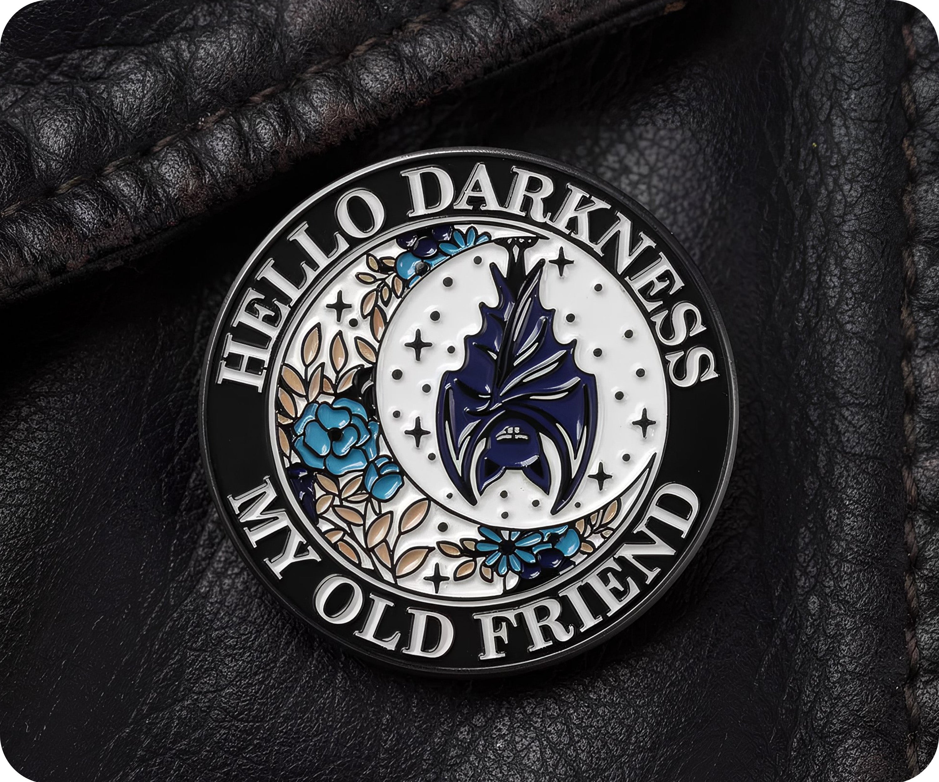 Hello Darkness My Old Friend Pin Badge Secondary image