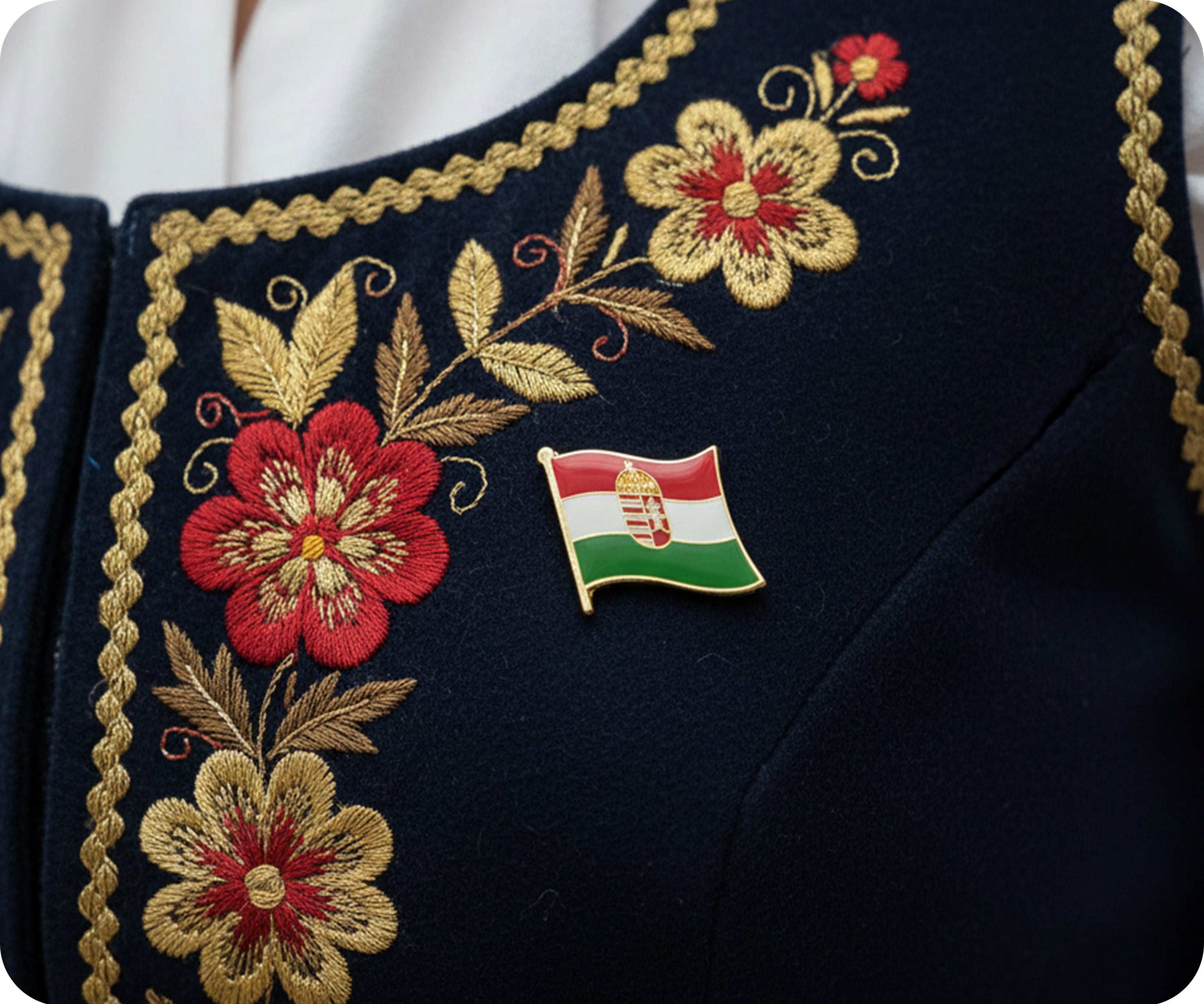 Hungary Coat Of Arms Flag Pin Badge Secondary image