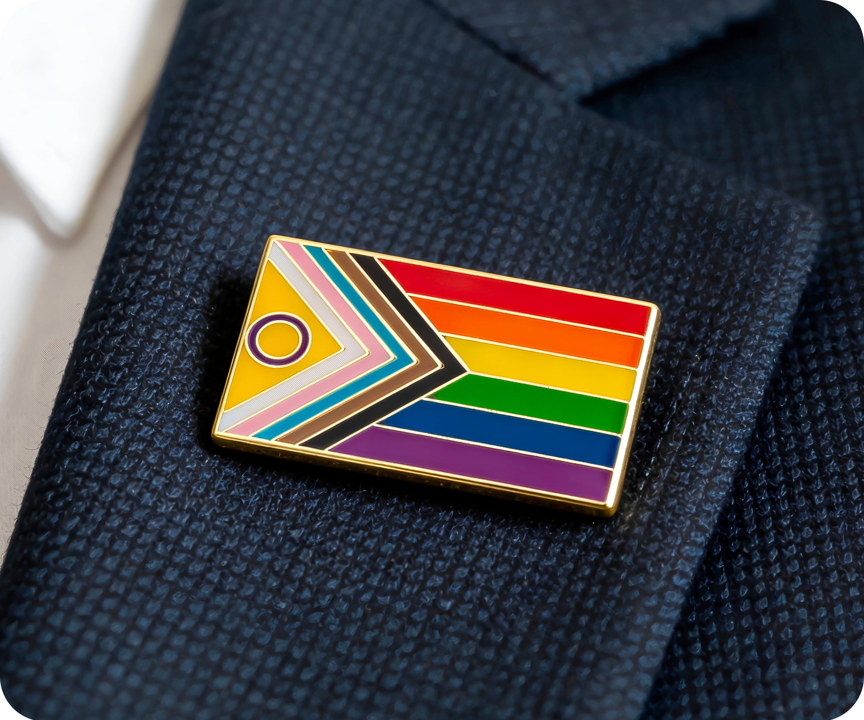Intersex Inclusive Pride Rectangle Flag Pin Badge Secondary image