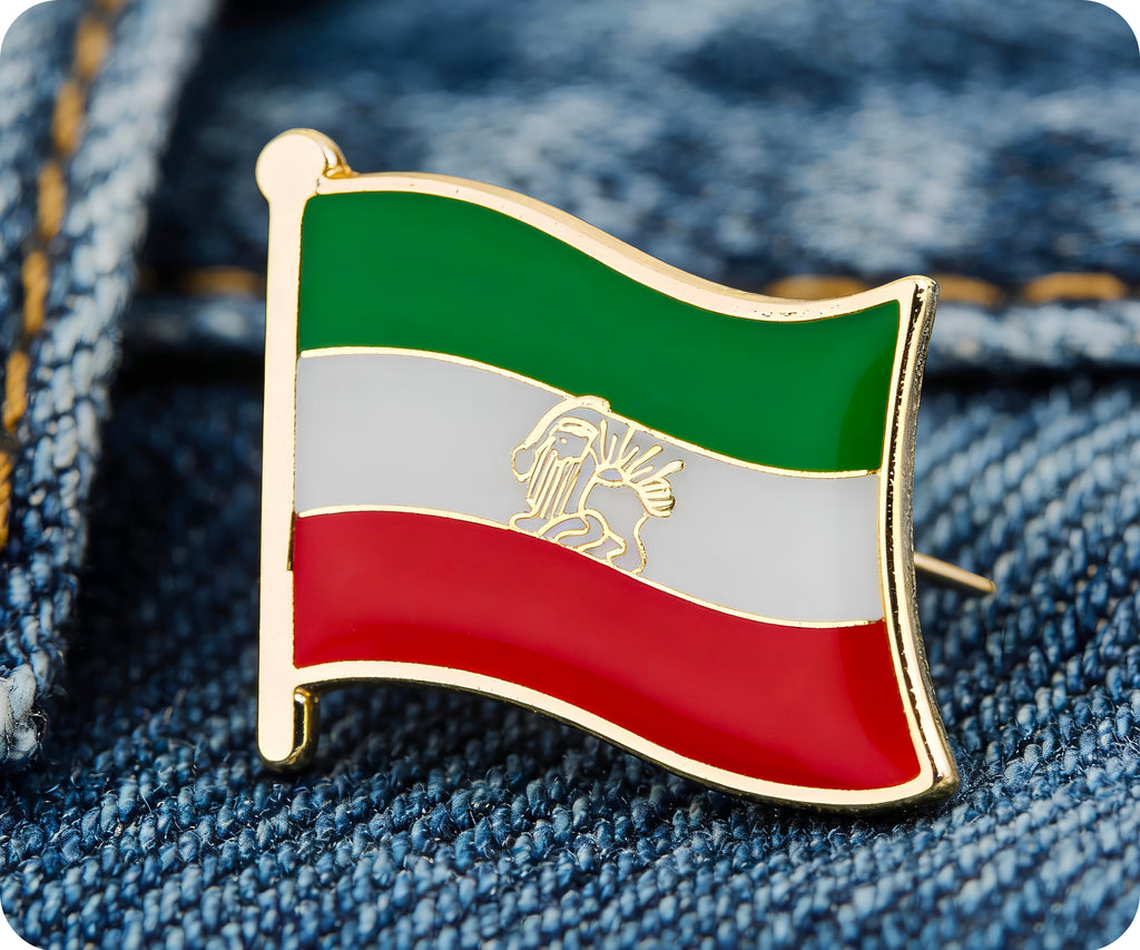 Iran Sun & Lion Flag Pin Badge