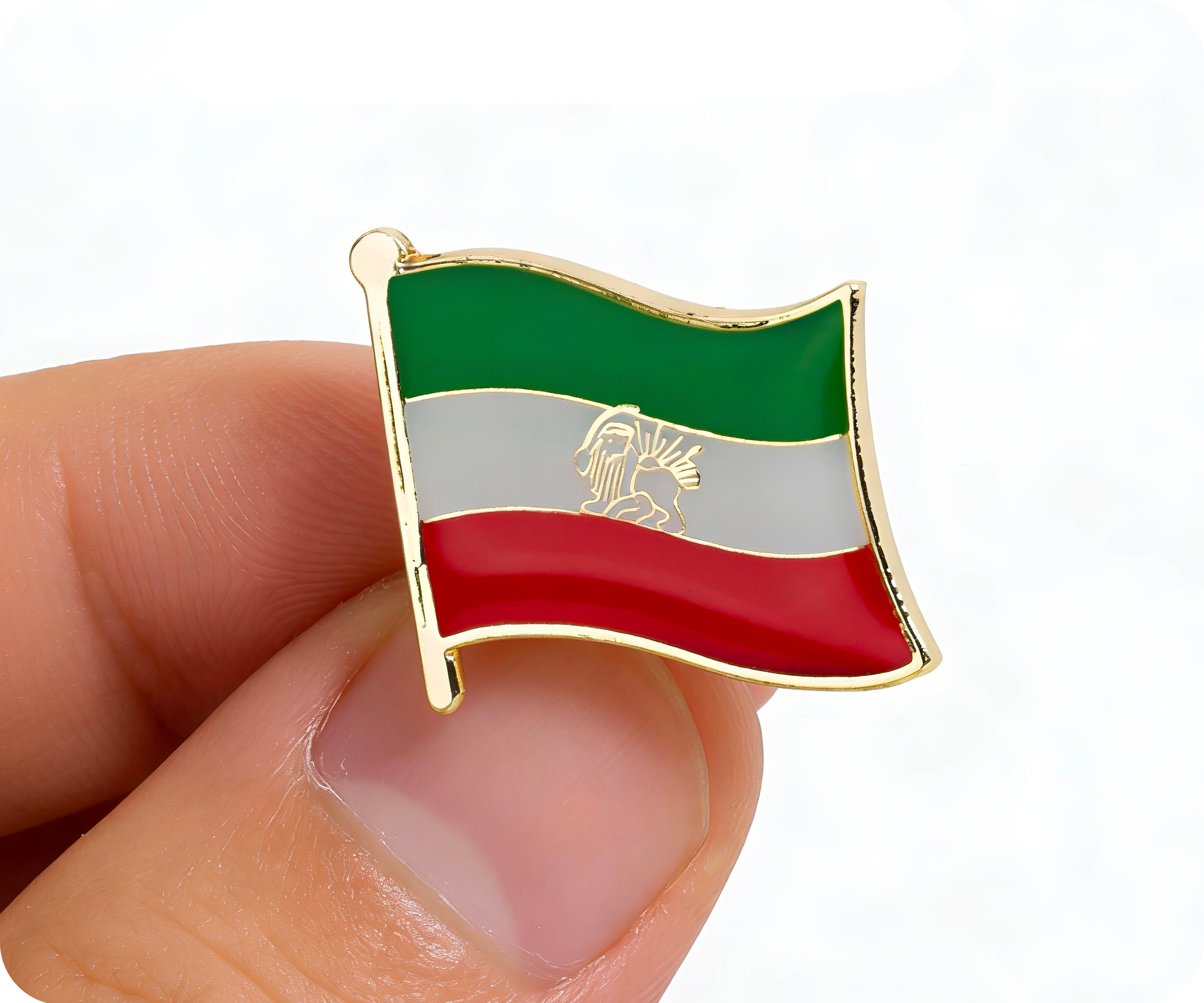 Iran Sun & Lion Flag Pin Badge