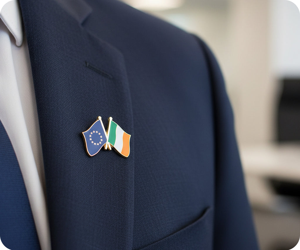 European Union & Ireland EU Friendship Pin Badge