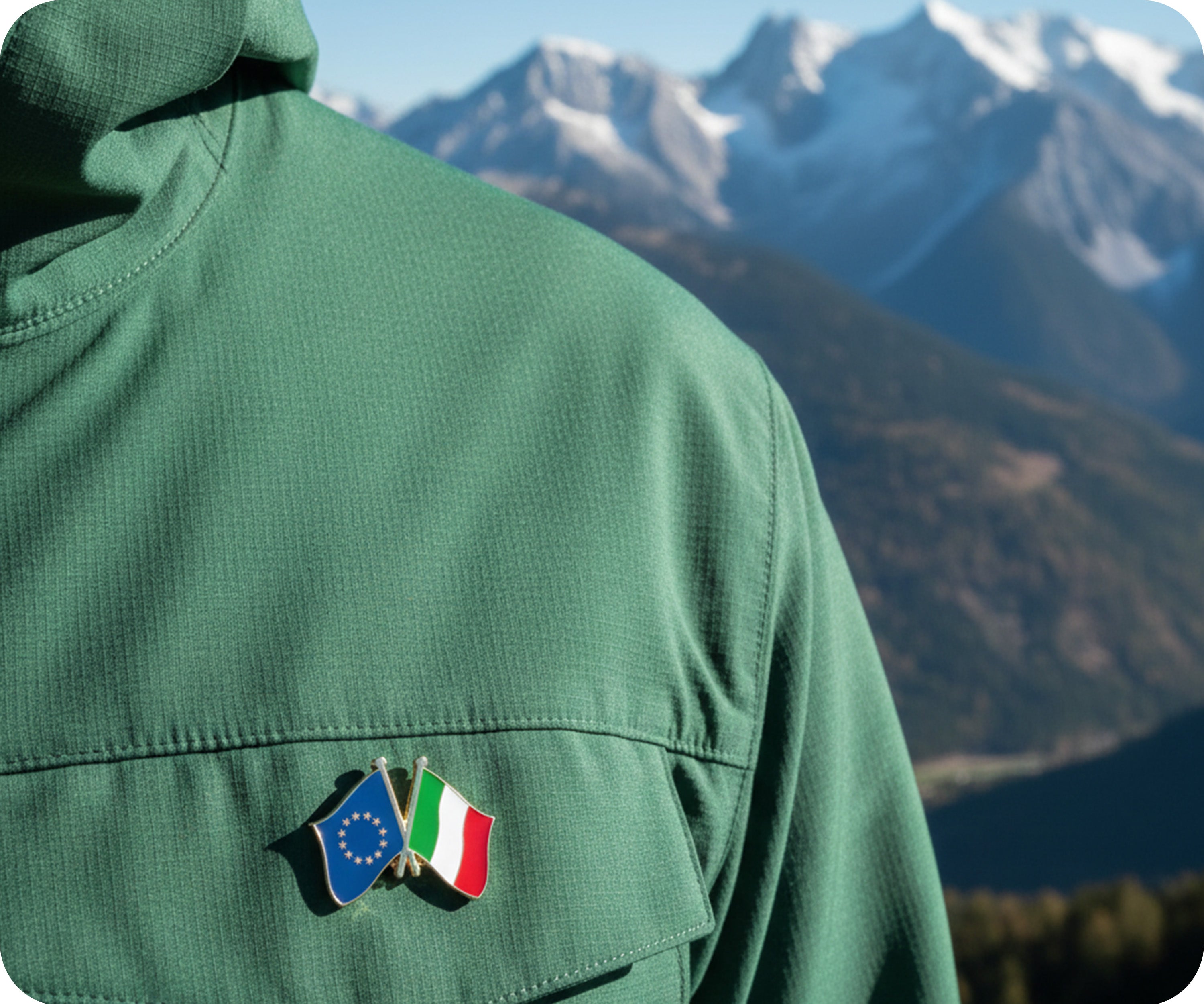 European Union & Italy Friendship Pin Badge Secondary image