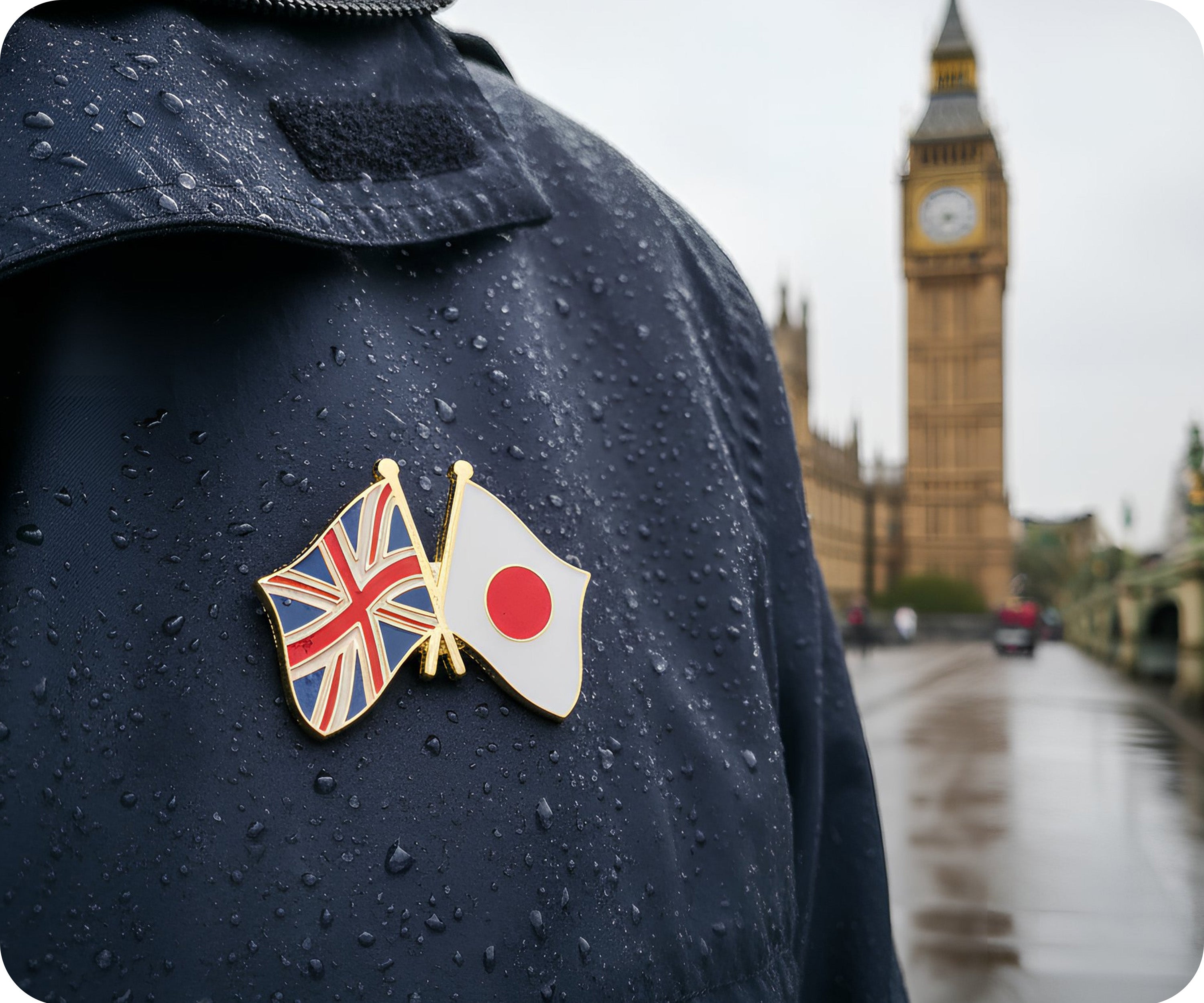 United Kingdom UK & Japan Friendship Pin Badge Secondary image