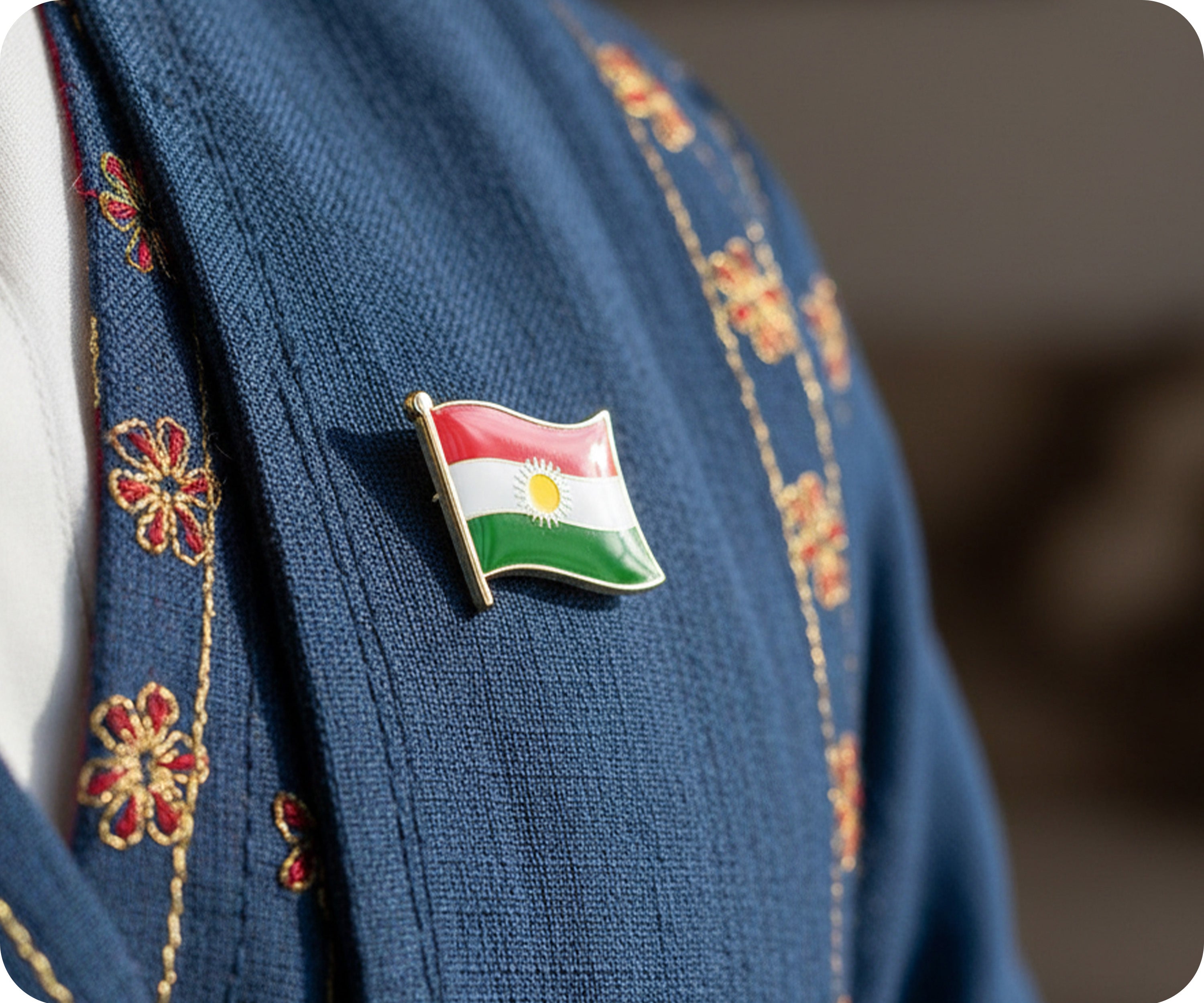 Kurdistan Flag Pin Badge Secondary image