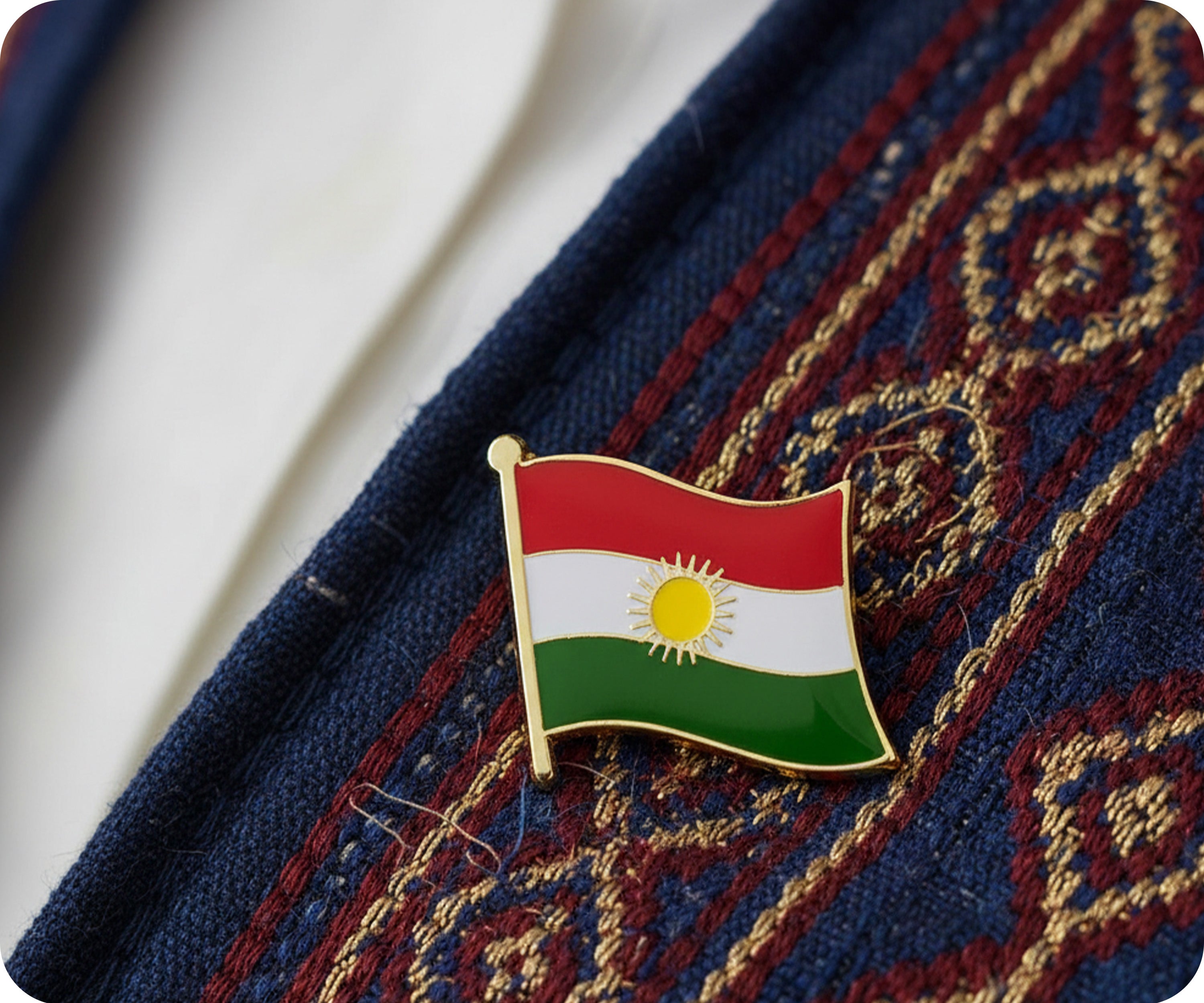 Kurdistan Flag Pin Badge