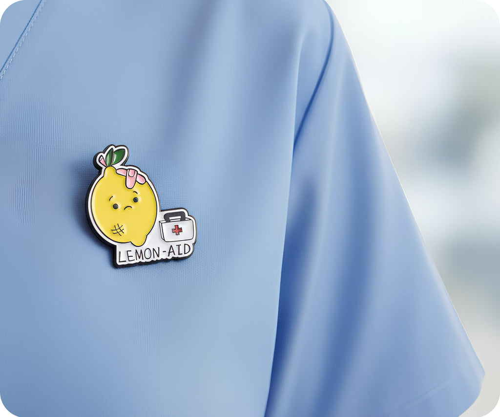 Lemon Aid Medical Nurse Food Funny Pin Badge