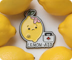 Lemon Aid Medical Nurse Food Funny Pin Badge