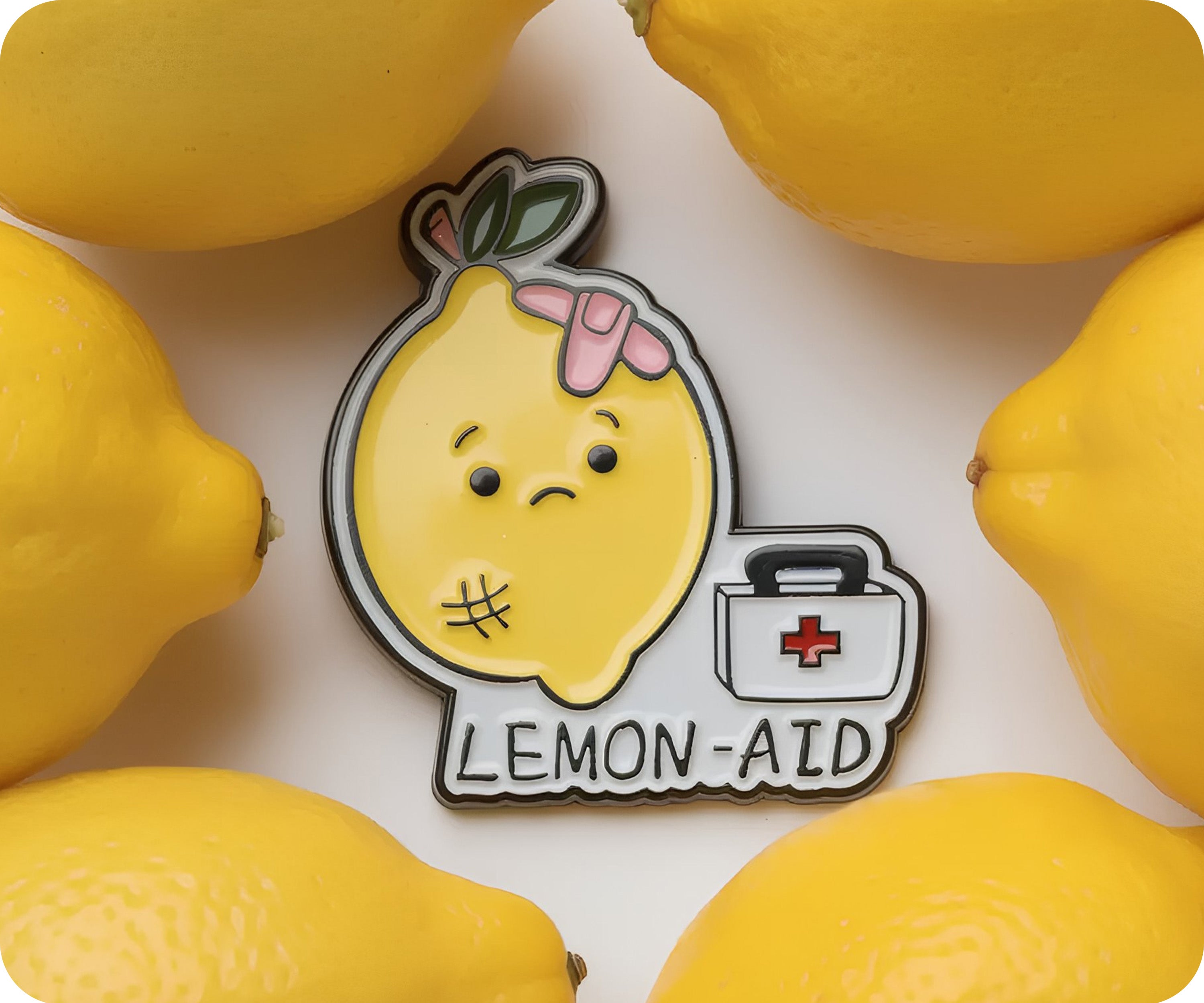 Lemon Aid Medical Nurse Food Funny Pin Badge