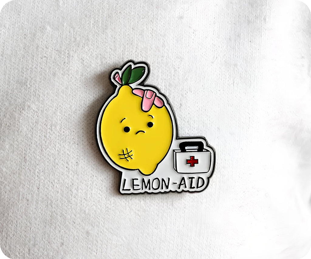 Lemon Aid Medical Nurse Food Funny Pin Badge