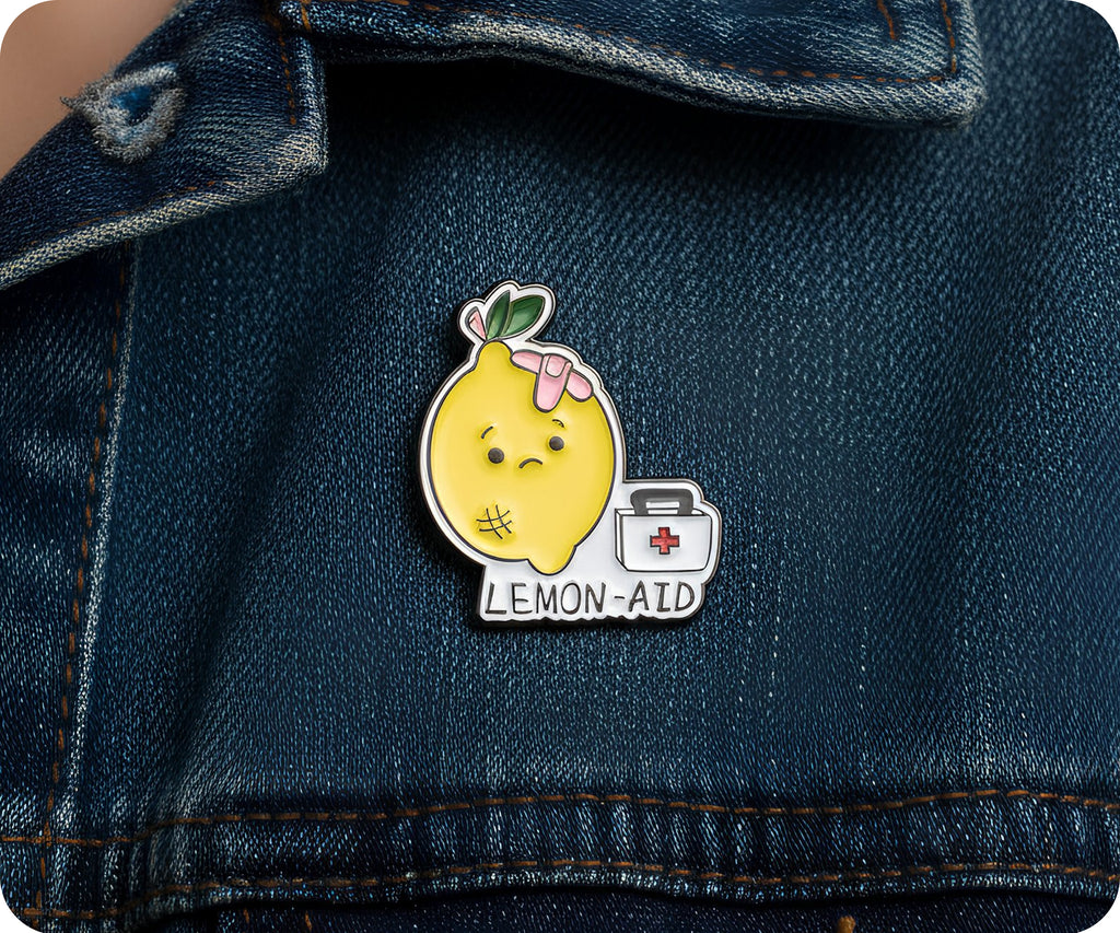 Lemon Aid Medical Nurse Food Funny Pin Badge