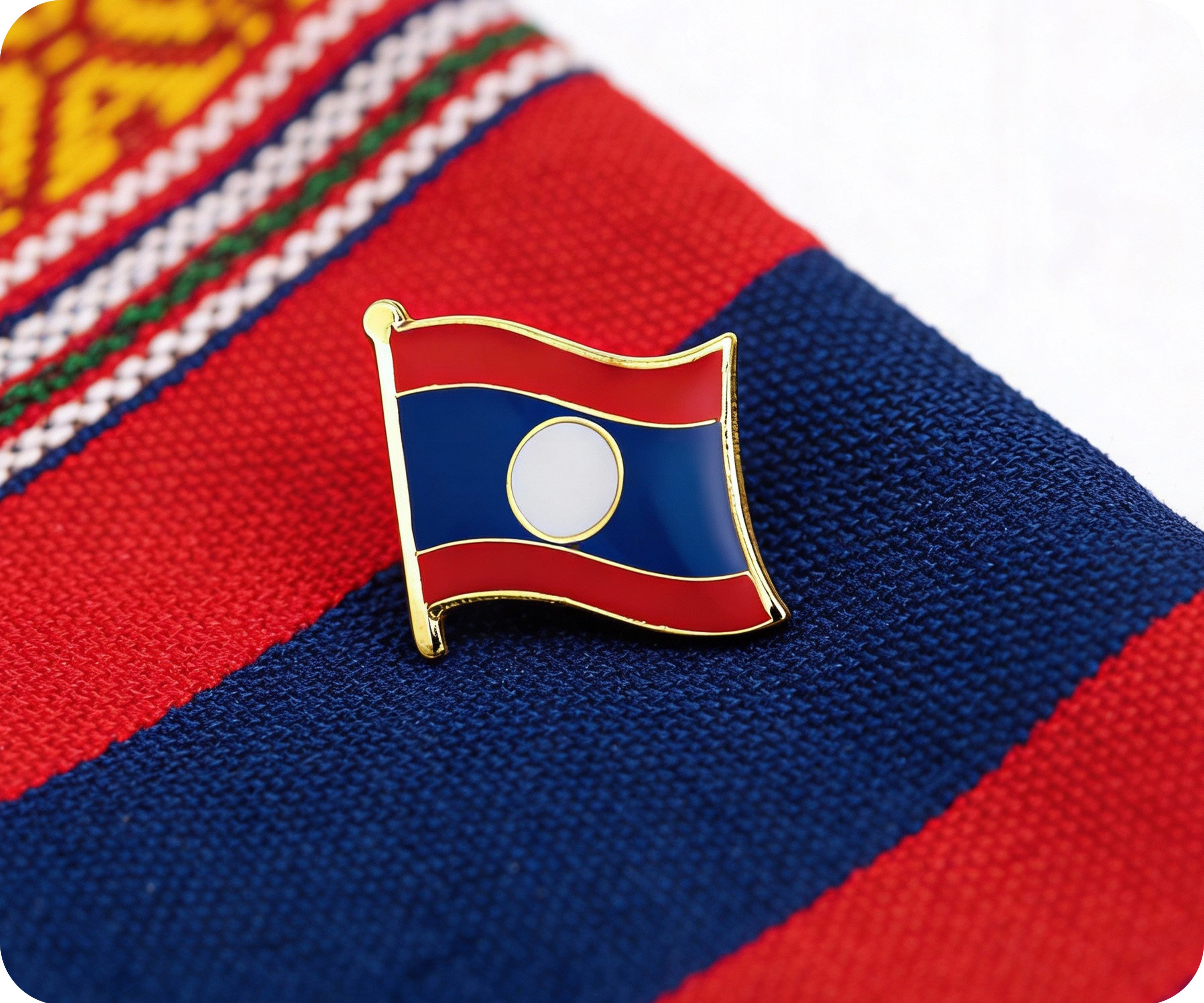 Laos Flag Pin Badge Secondary image