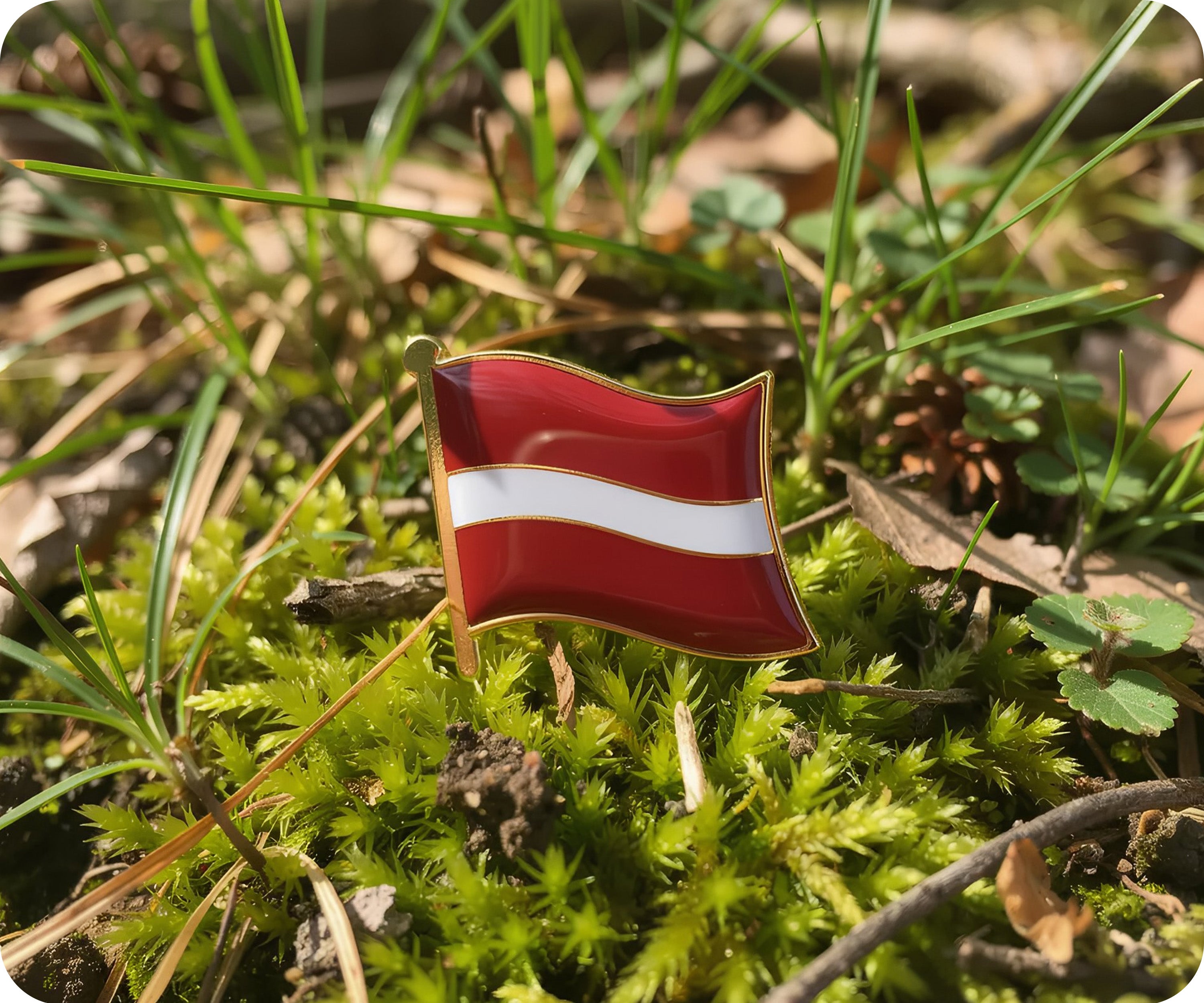 Latvia Flag Pin Badge Secondary image