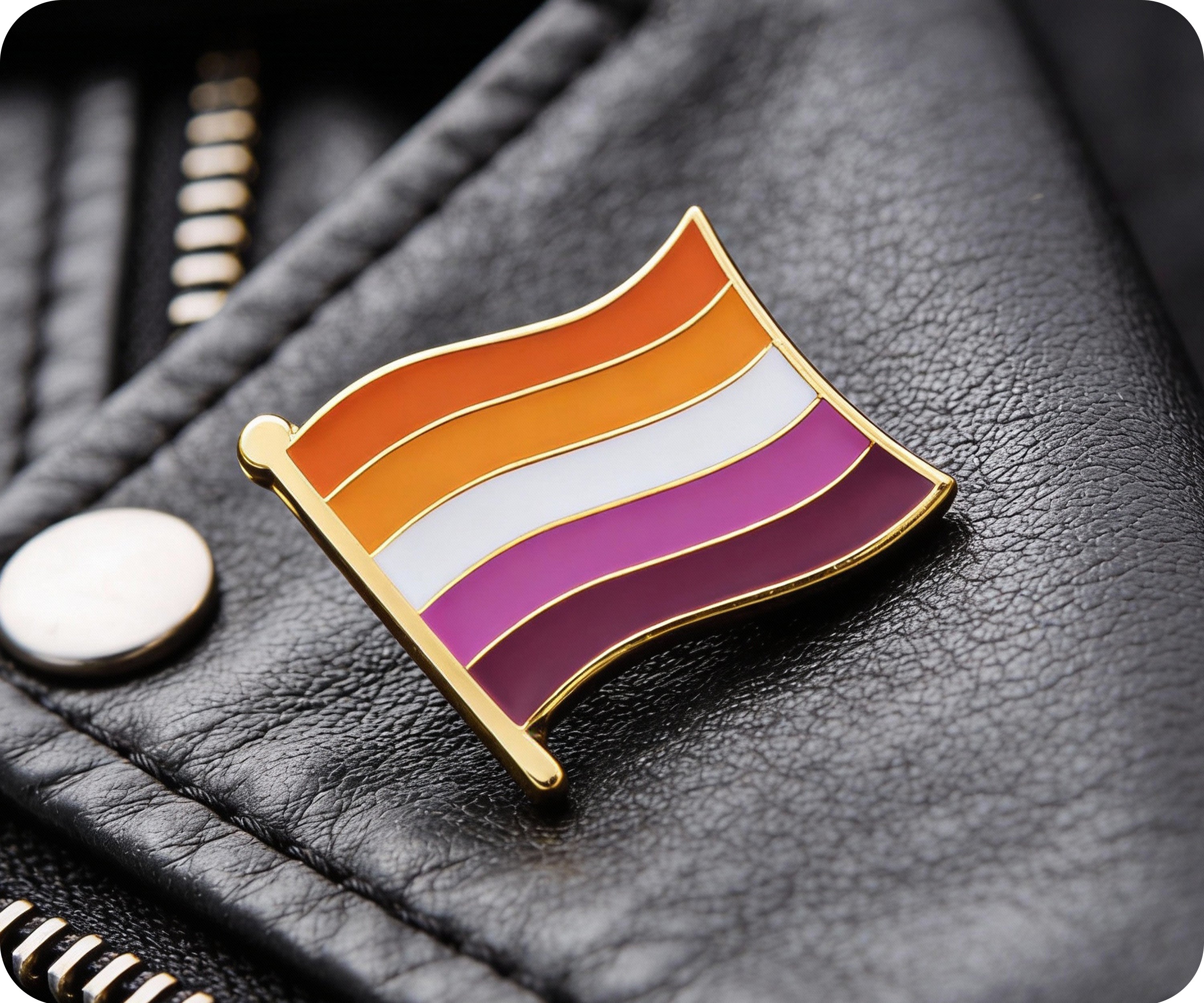 Lesbian Flag Pin Badge Secondary image