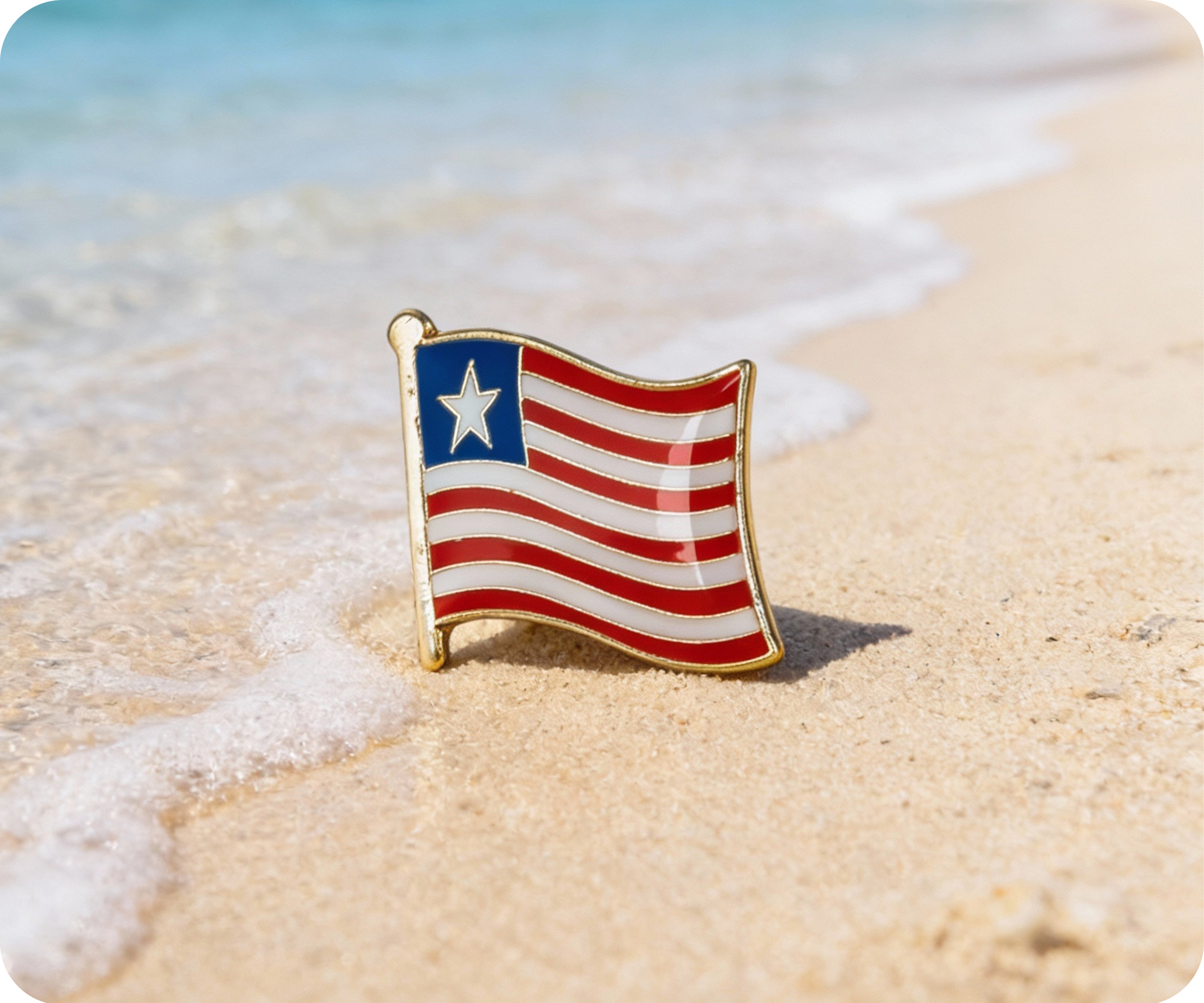 Liberia Flag Pin Badge Secondary image