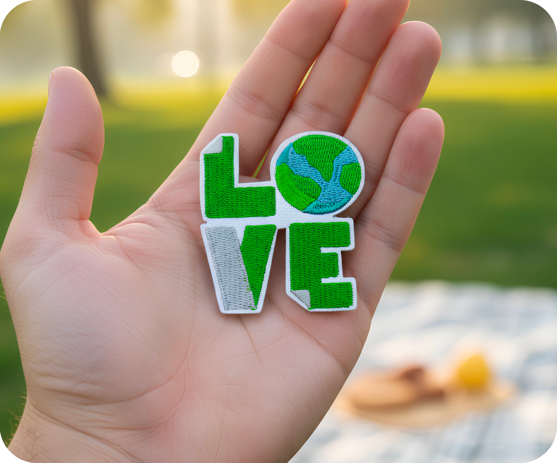 Love Earth Planet Climate Iron On Patch (6.5 x 5.5cm)