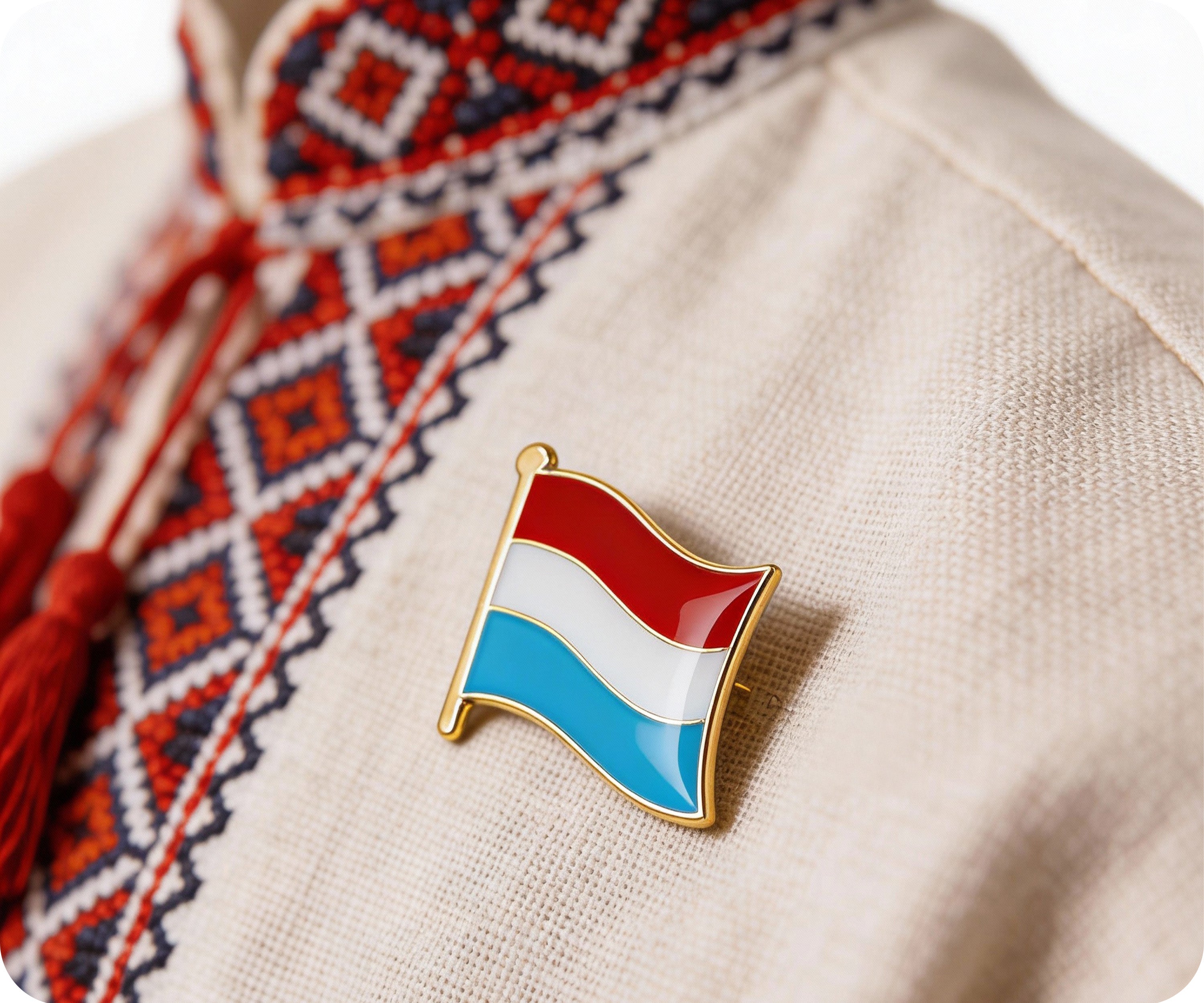 Luxembourg Flag Pin Badge