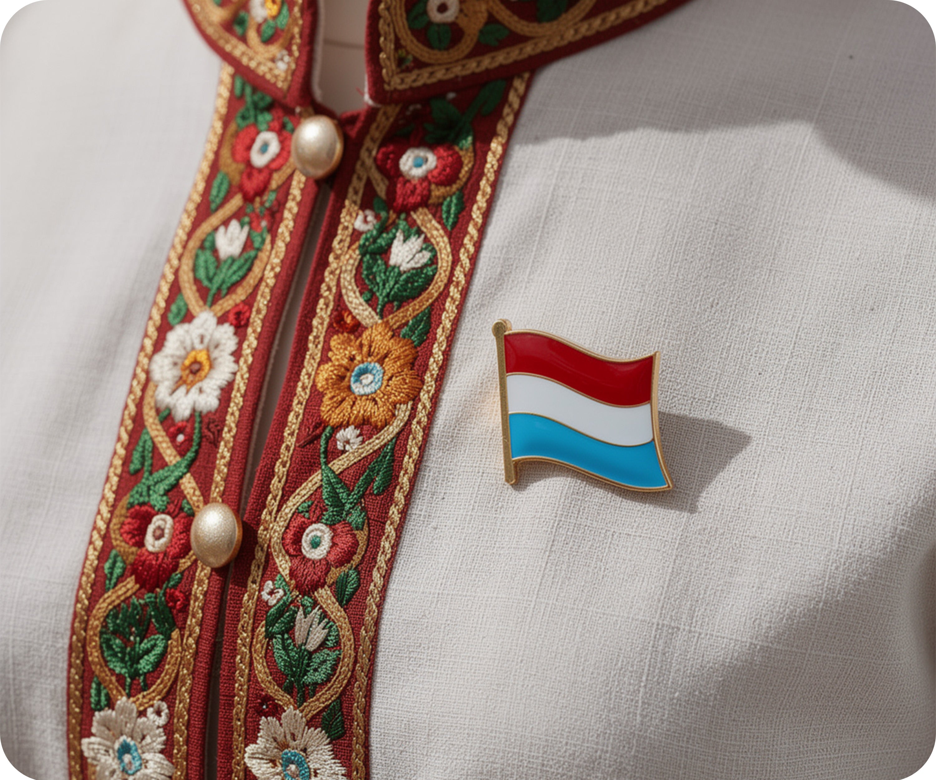 Luxembourg Flag Pin Badge