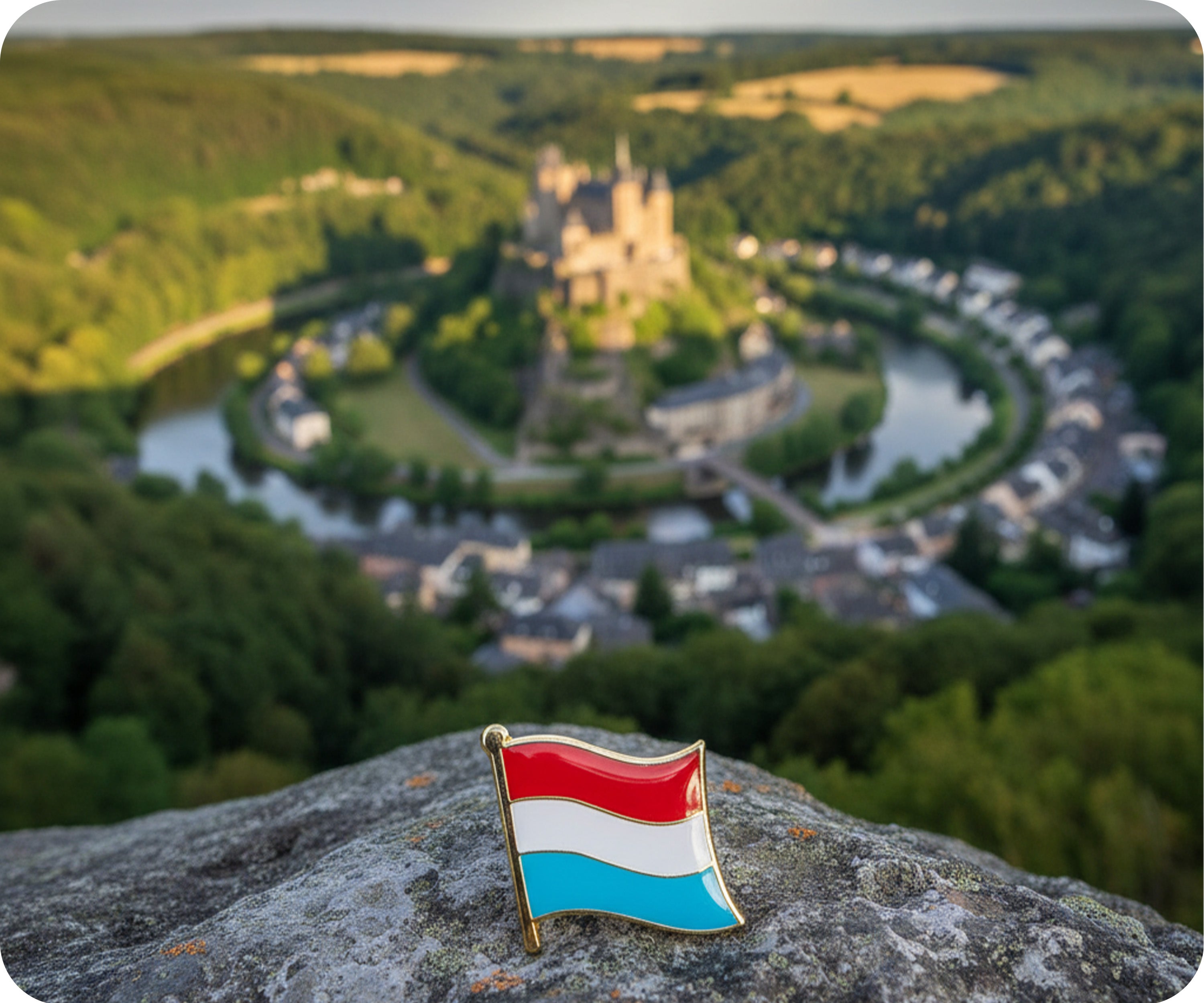 Luxembourg Flag Pin Badge