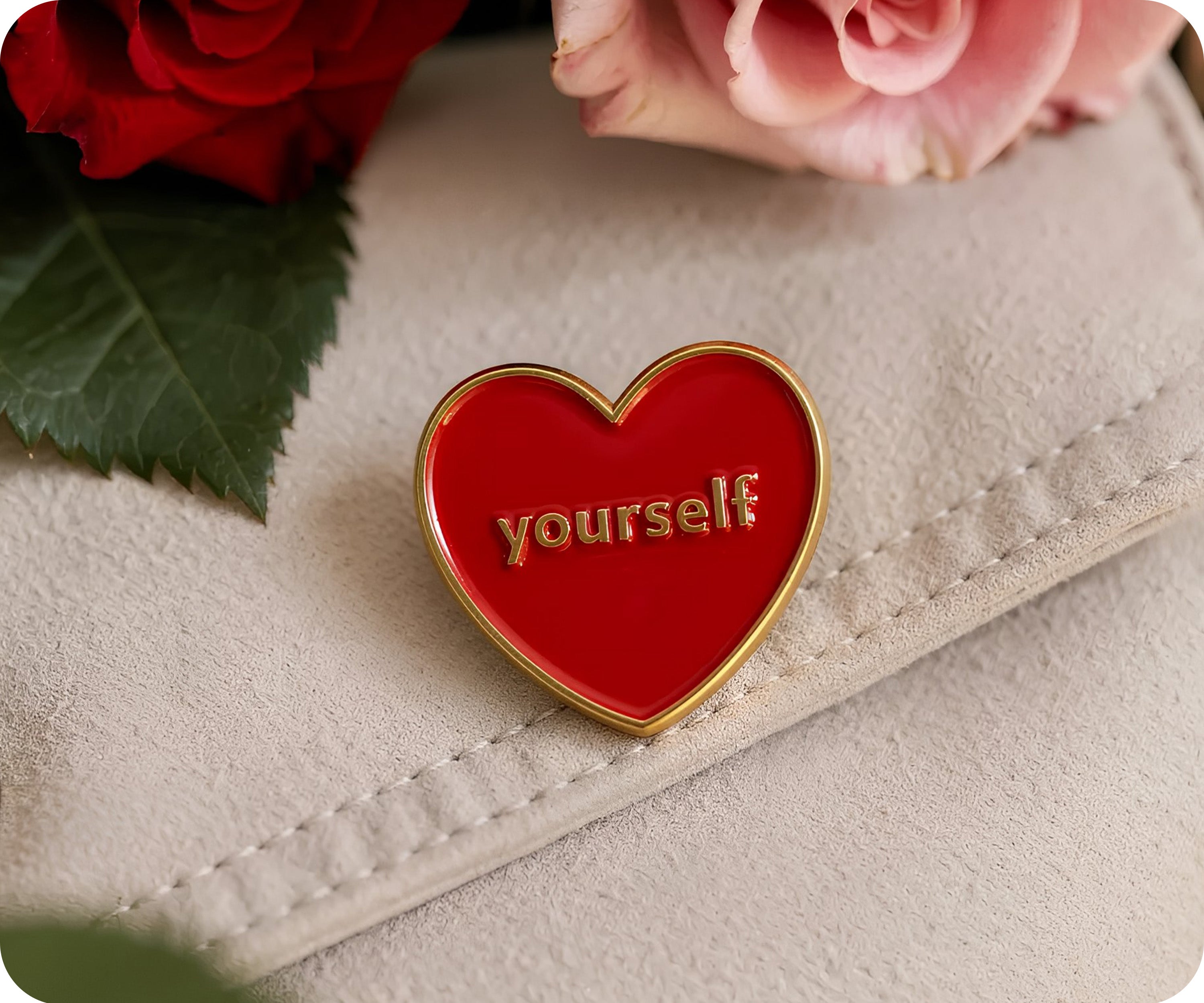 Love Yourself Heart Pin Badge
