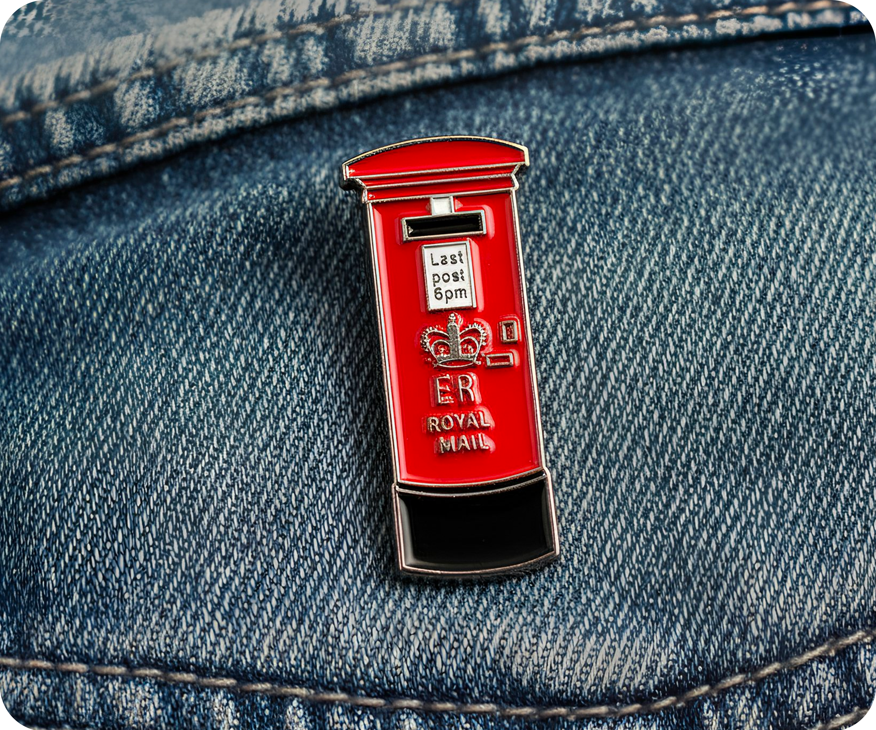 Red Post Letter Box Pin Badge Secondary image