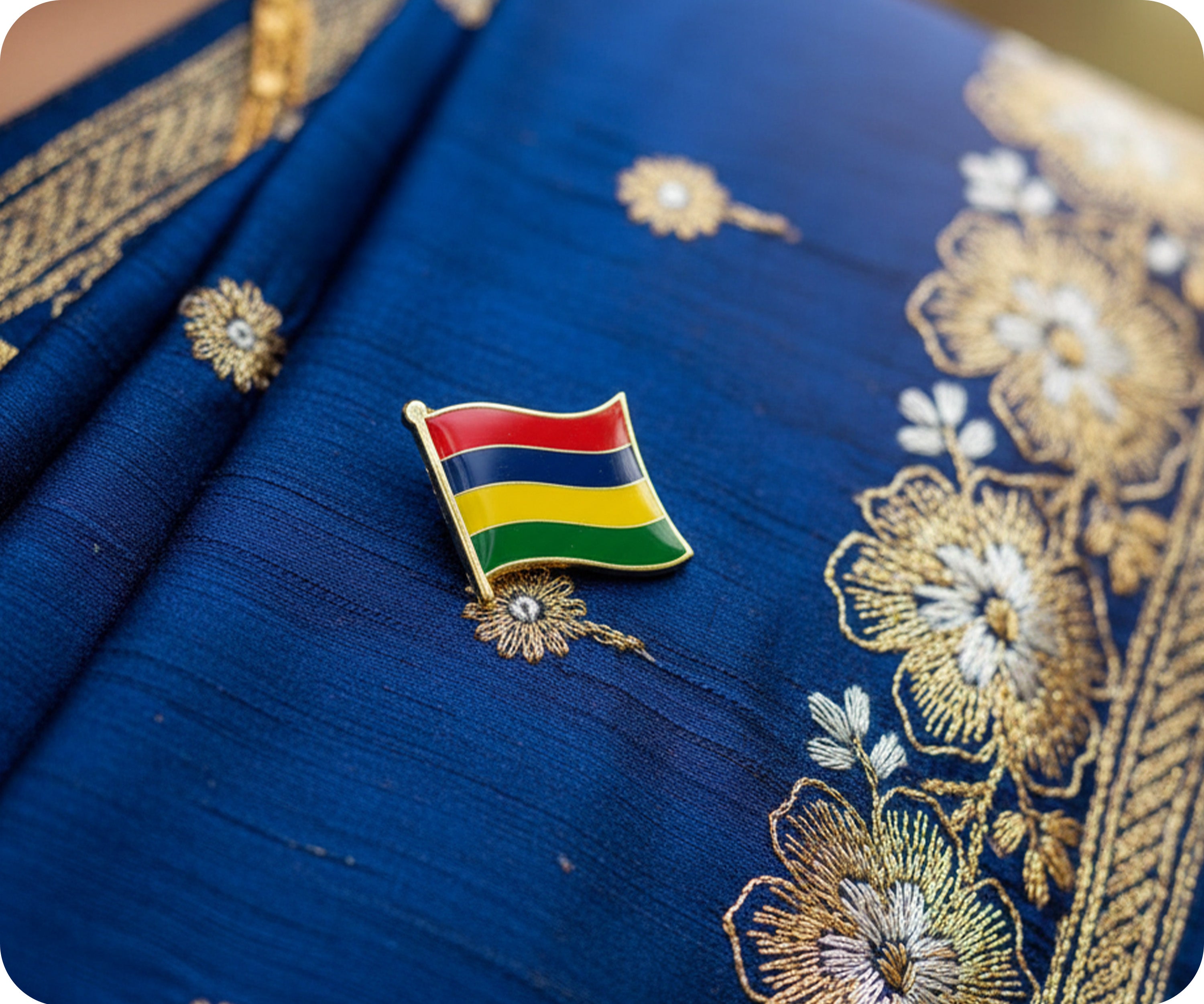 Mauritius Flag Pin Badge
