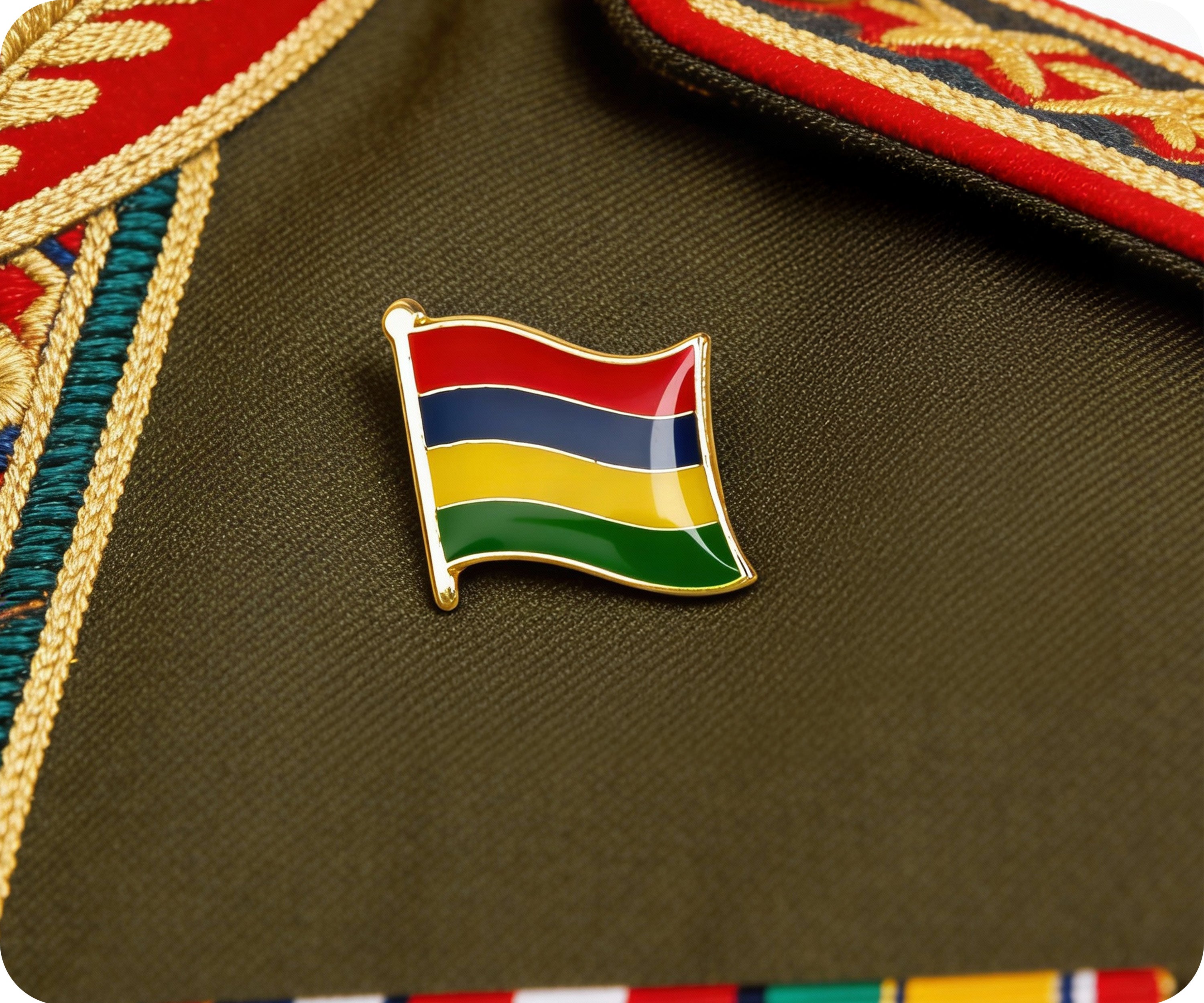 Mauritius Flag Pin Badge