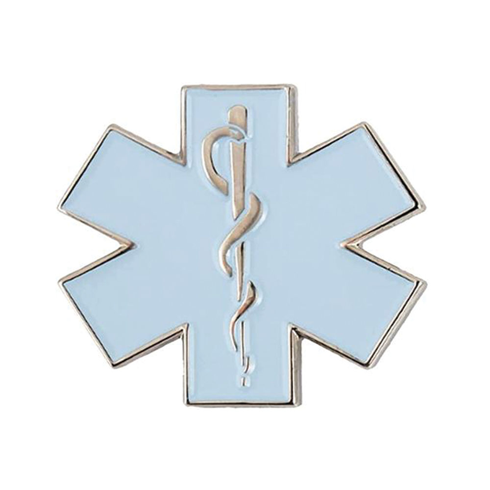 White Medical Ambulance Star Pin Badge Main image