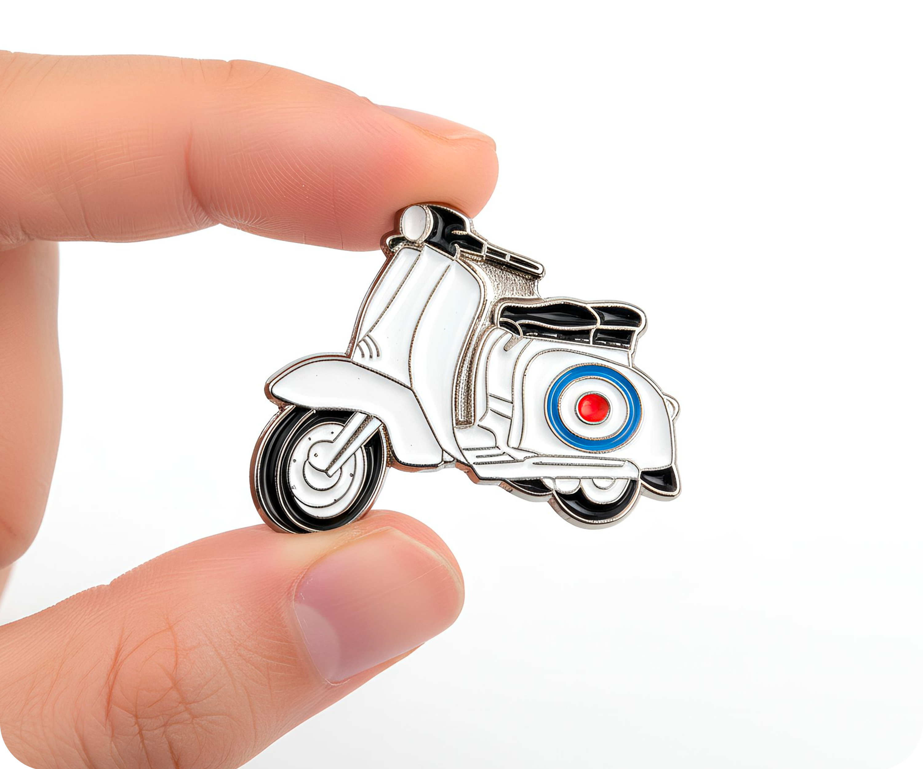 Moped Scooter Pin Badge