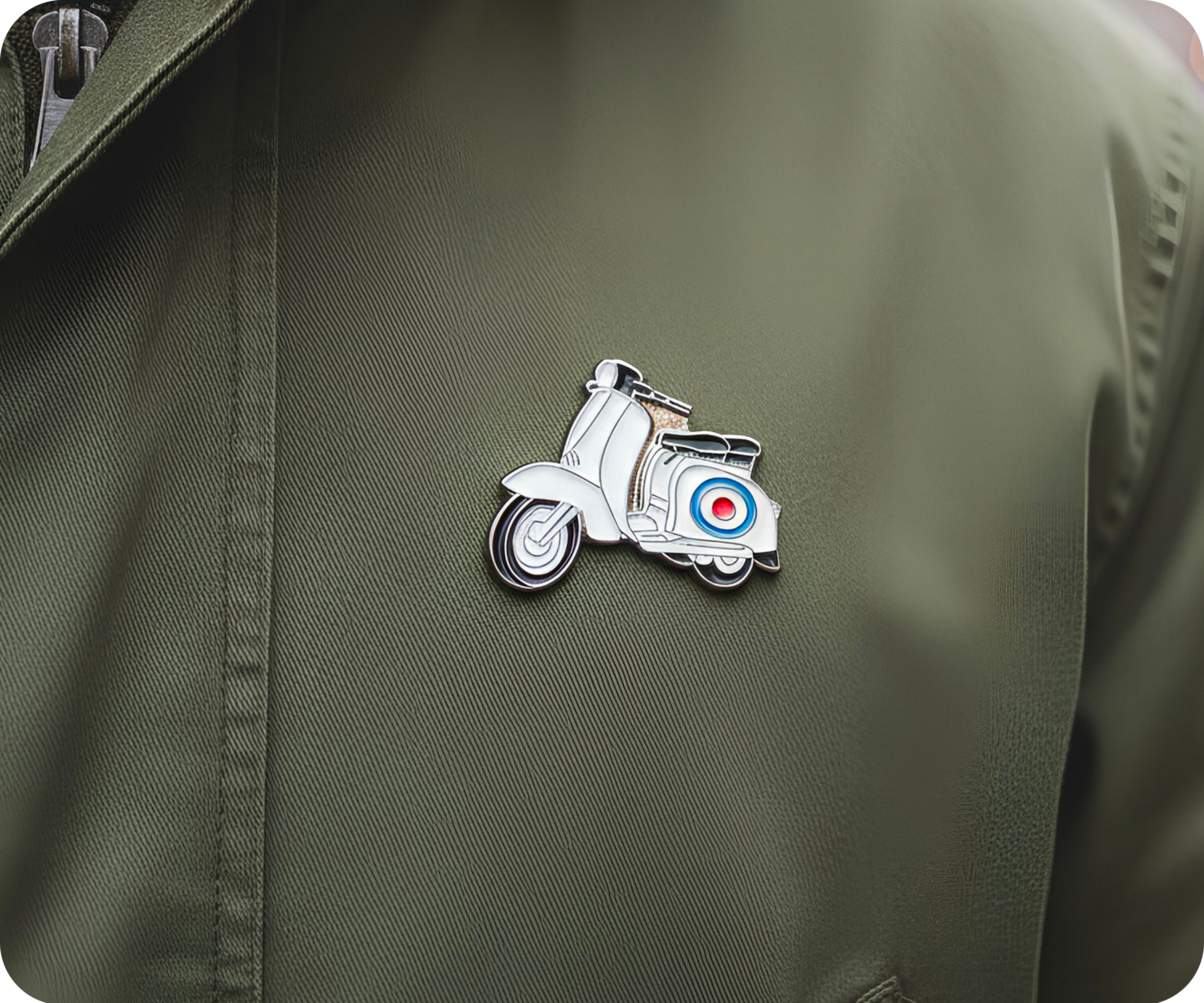 Moped Scooter Pin Badge