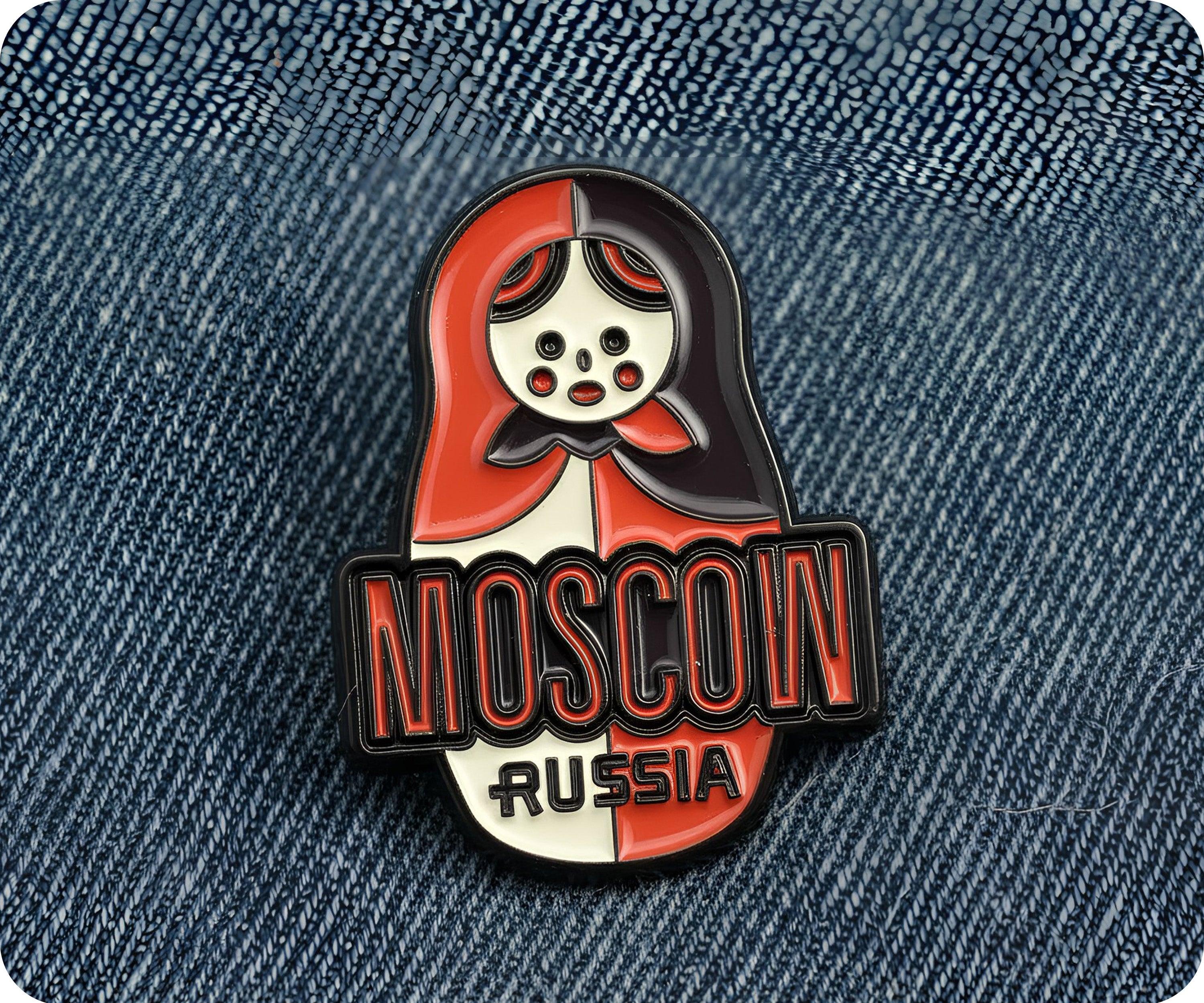 Russian Moscow Nesting Doll Pin Badge Secondary image