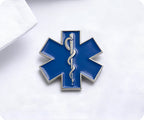 Blue Medical Ambulance Star Pin Badge