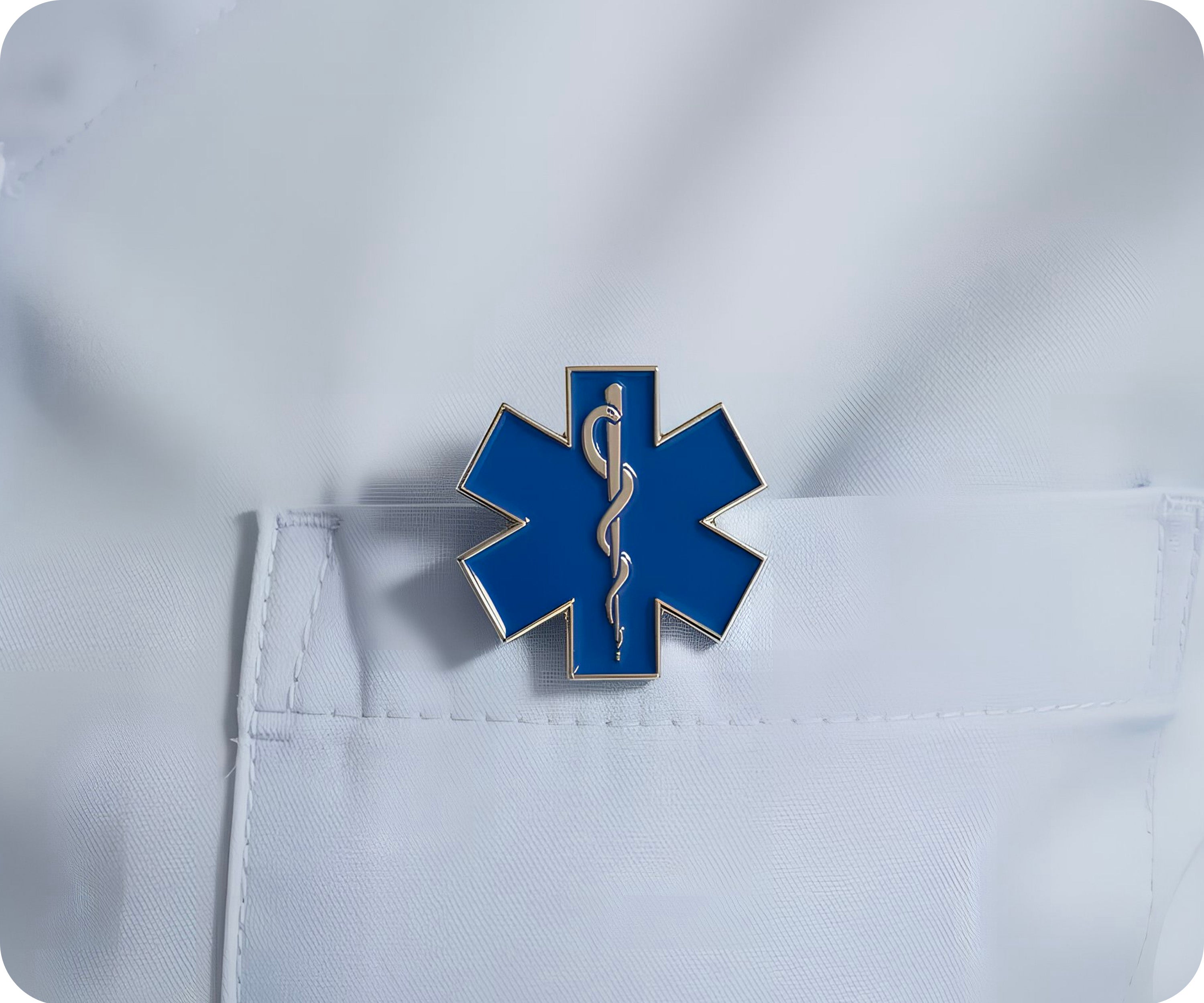 Blue Medical Ambulance Star Pin Badge