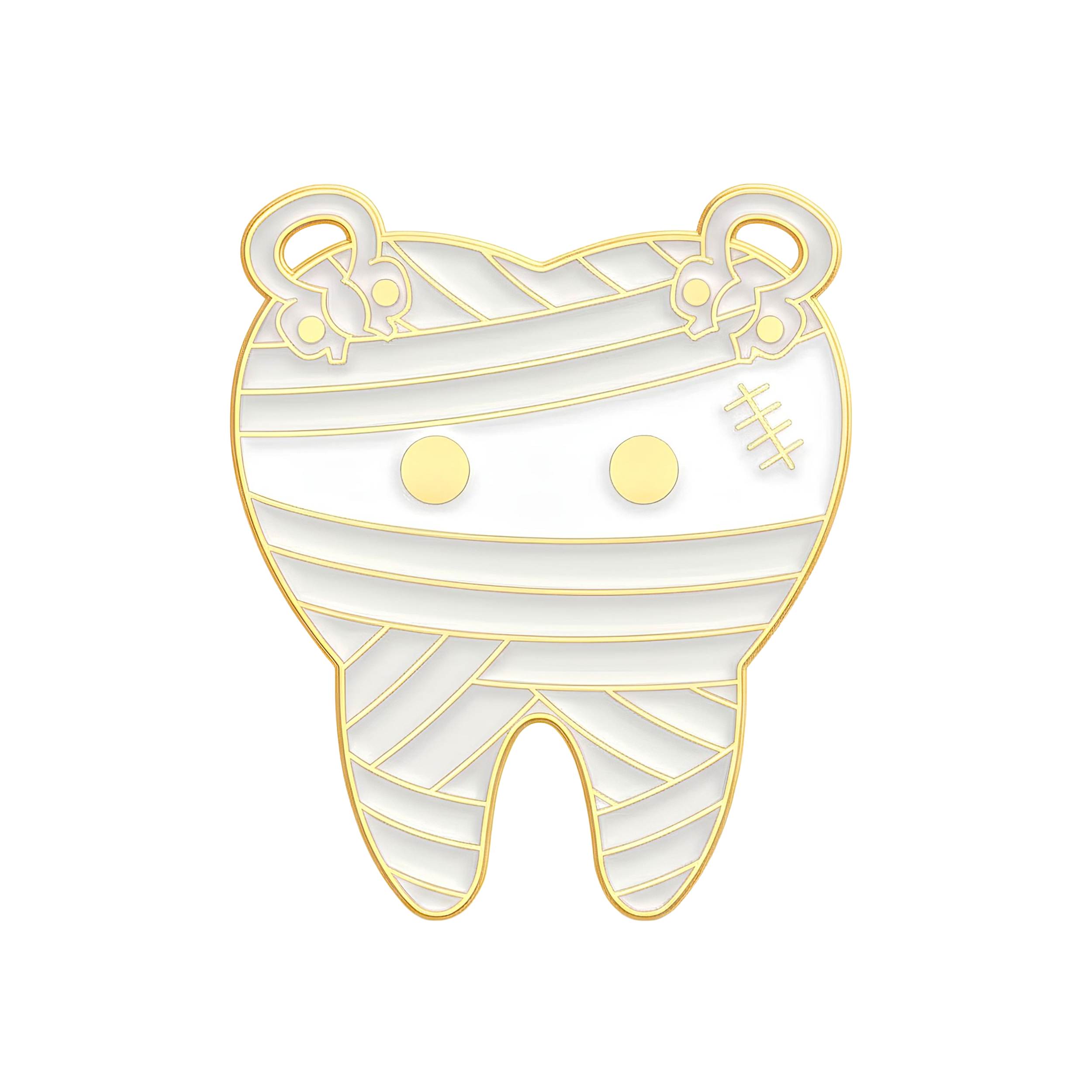 Mummy Zombie Teeth Dentist Tooth Pin Badge Main image
