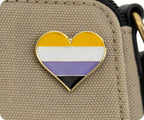 Non Binary Heart Pin Badge