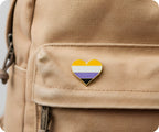 Non Binary Heart Pin Badge