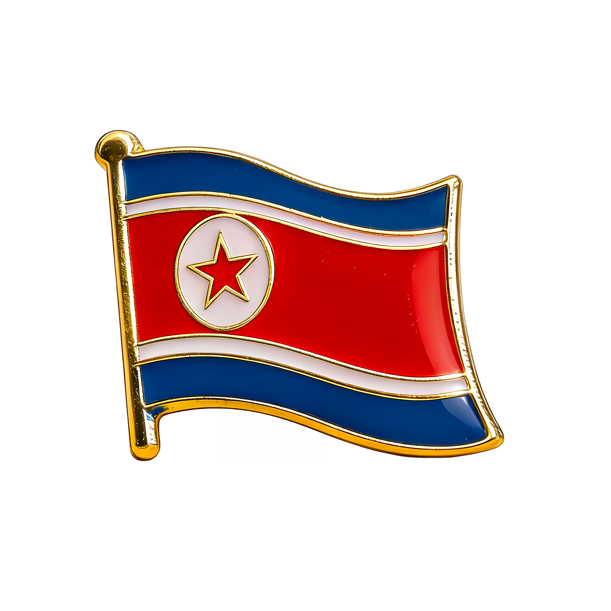 North Korea Flag Pin Badge Main image