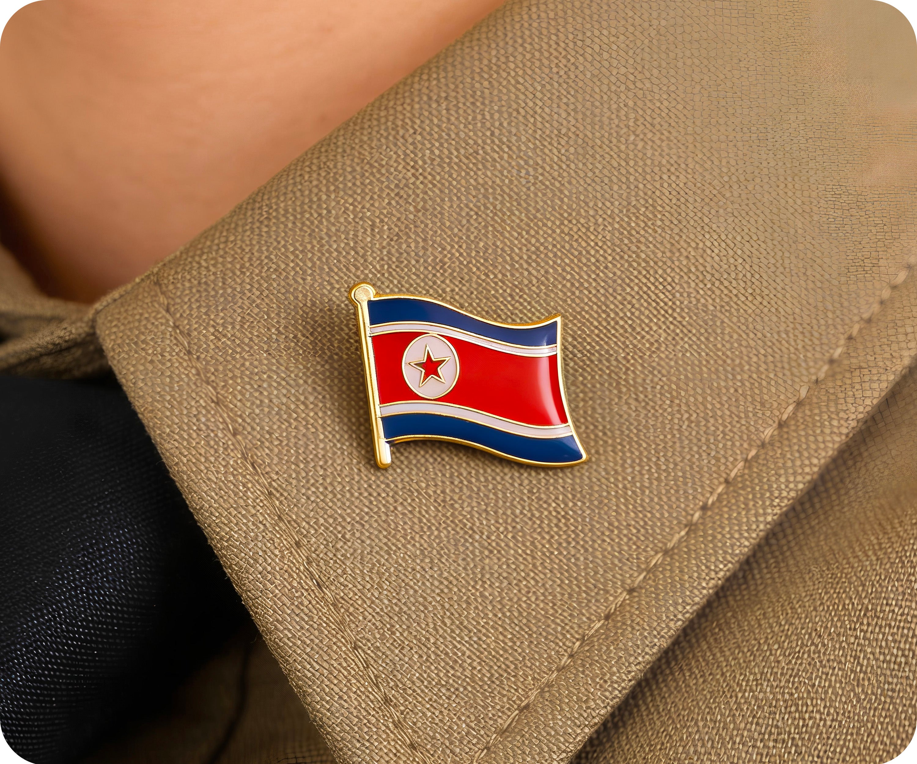 North Korea Flag Pin Badge Secondary image