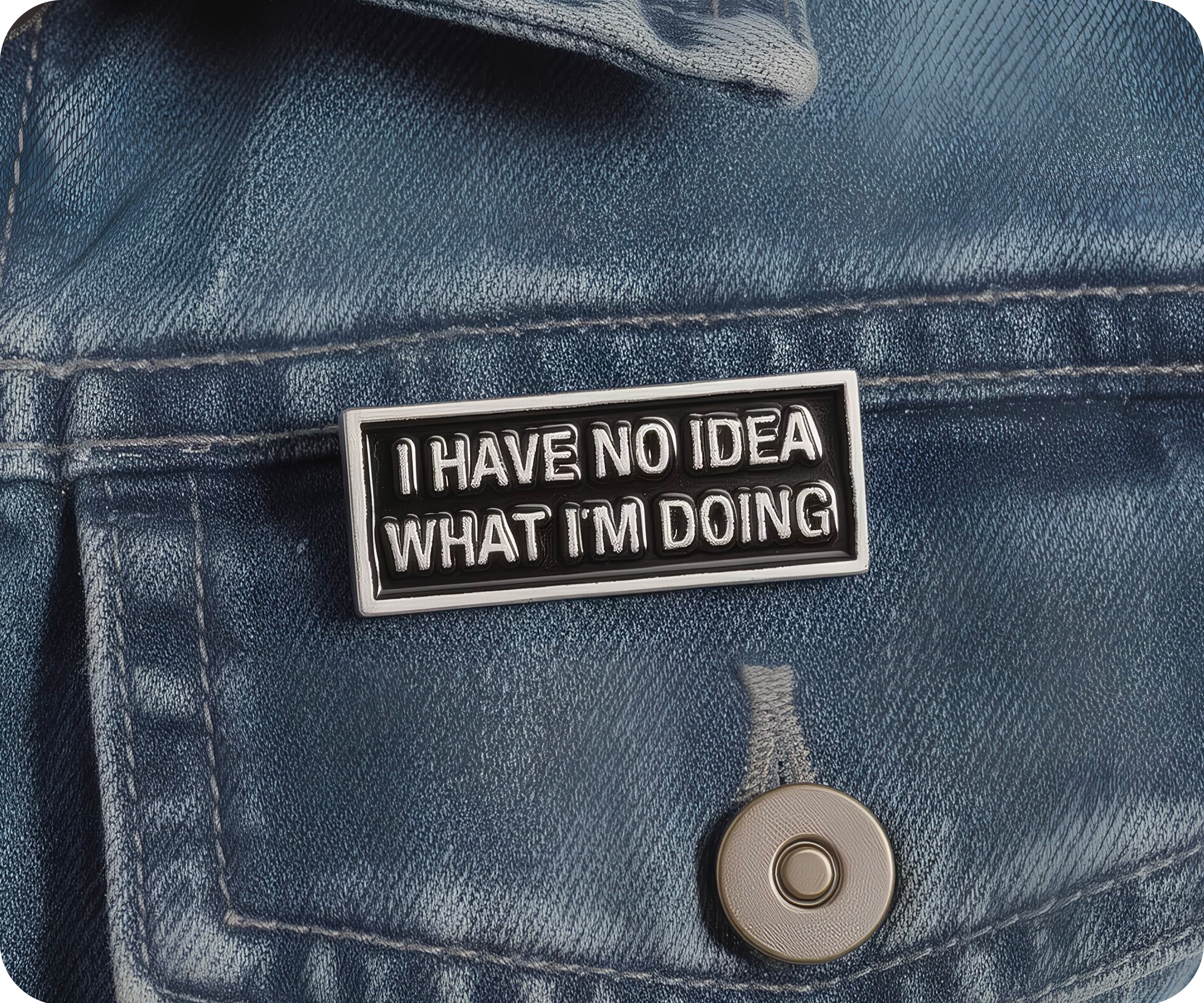 No Idea What I'm Doing Funny Pin Badge Secondary image