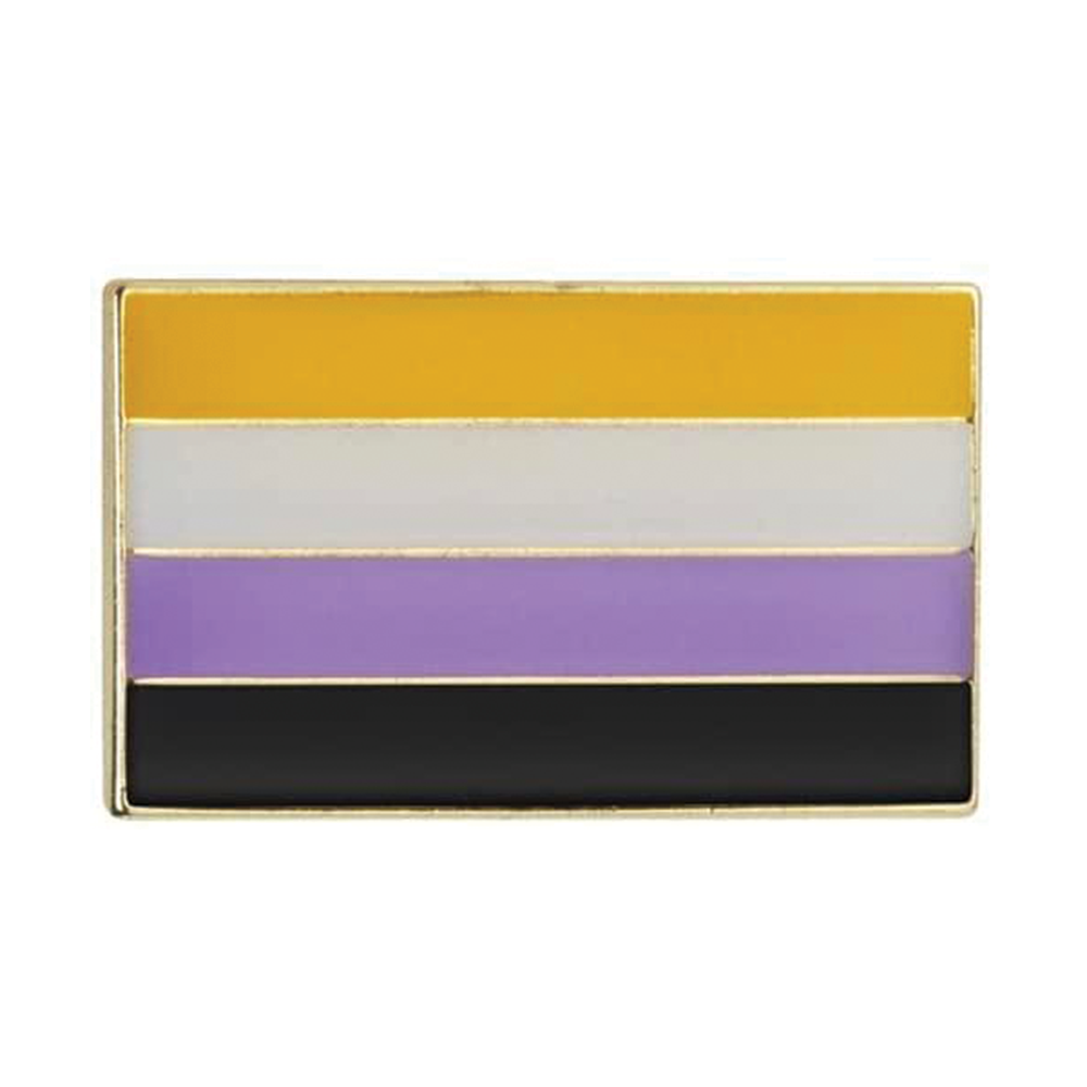 Non Binary Rectangle Pin Badge Main image
