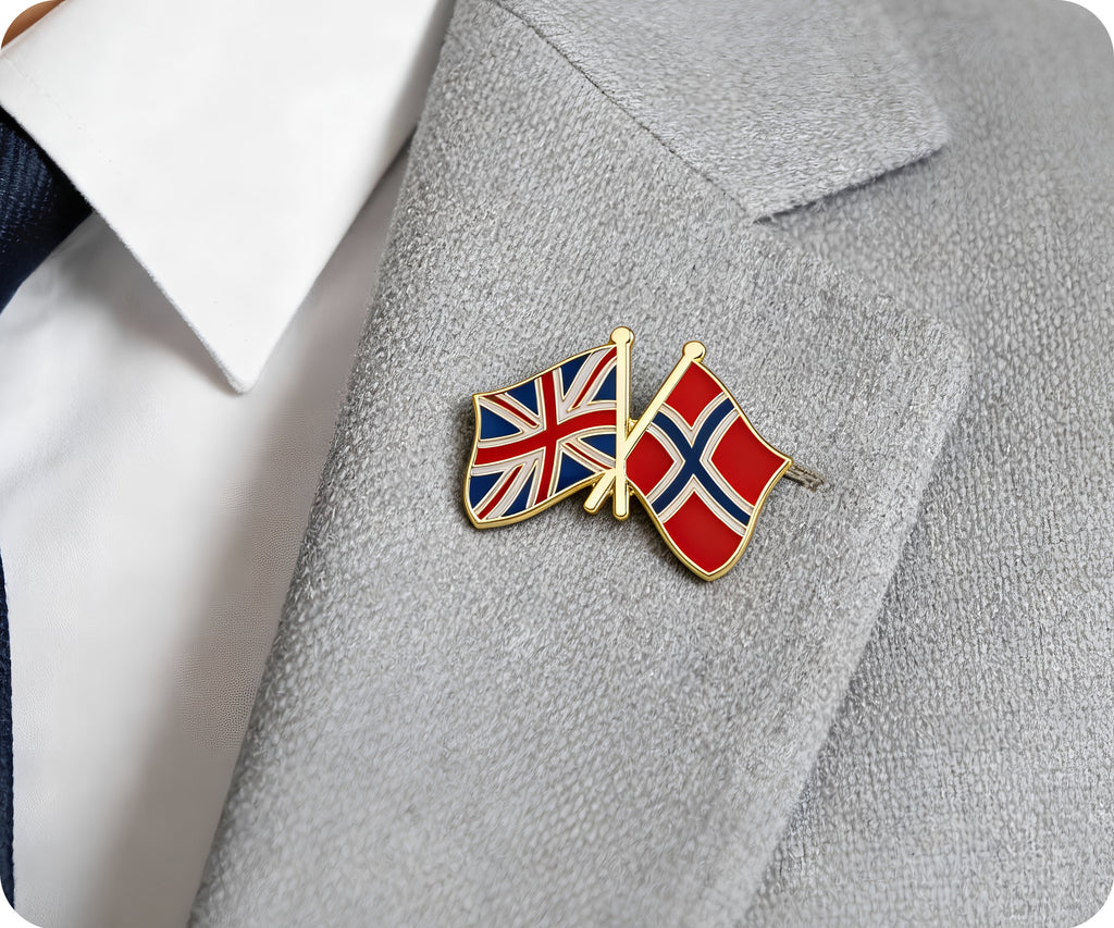 United Kingdom & Norway Friendship Pin Badge