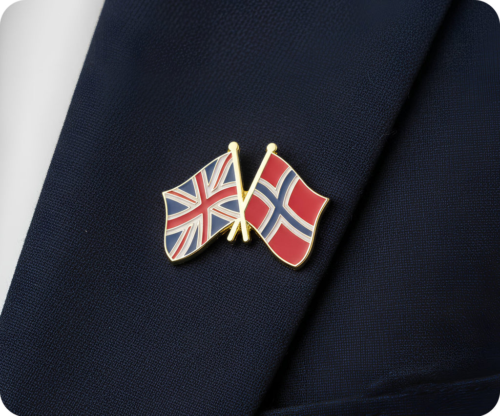 United Kingdom & Norway Friendship Pin Badge