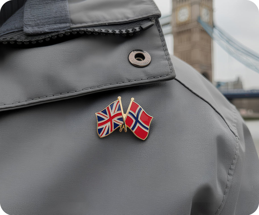 United Kingdom & Norway Friendship Pin Badge