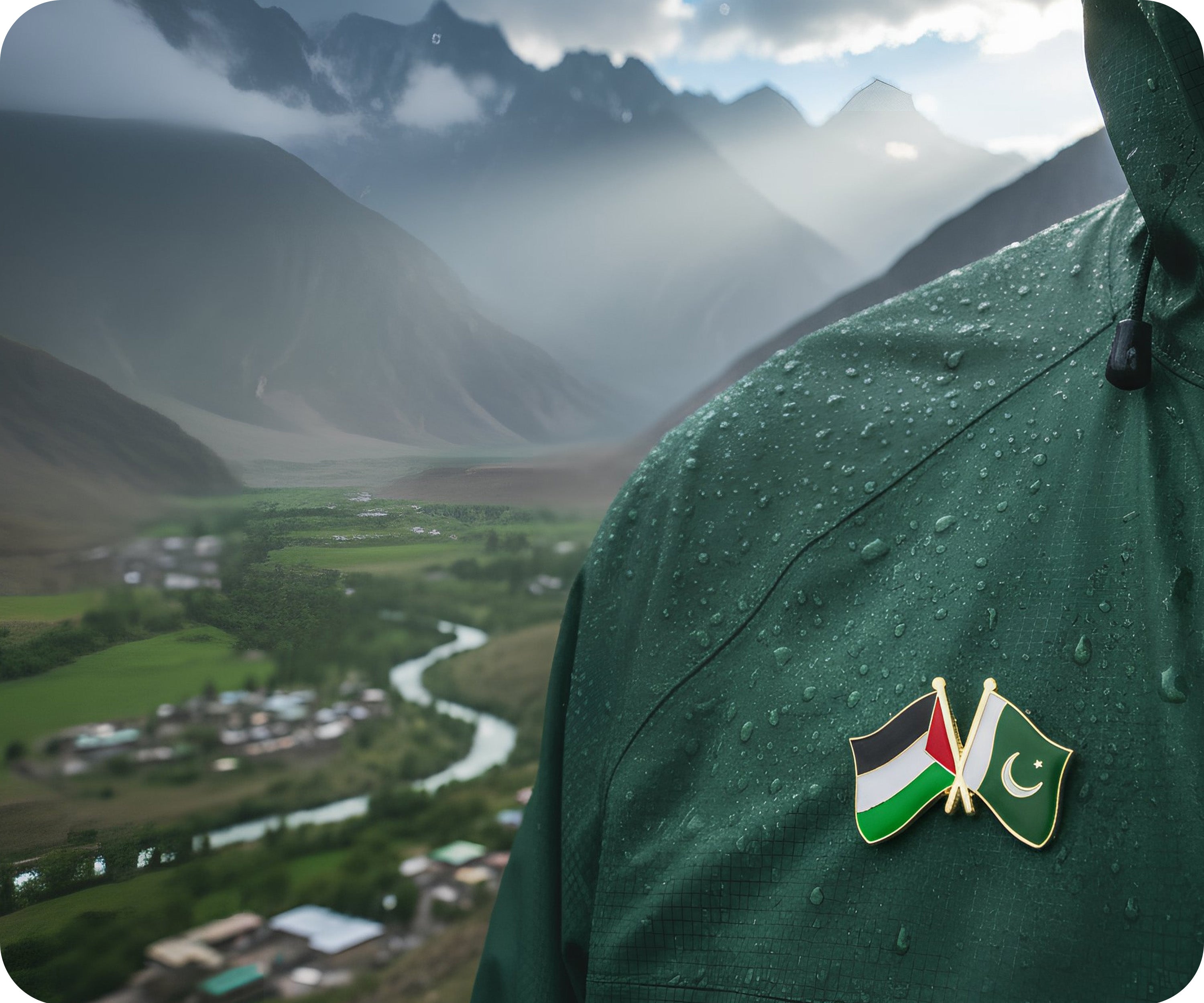 Palestine & Pakistan Friendship Pin Badge