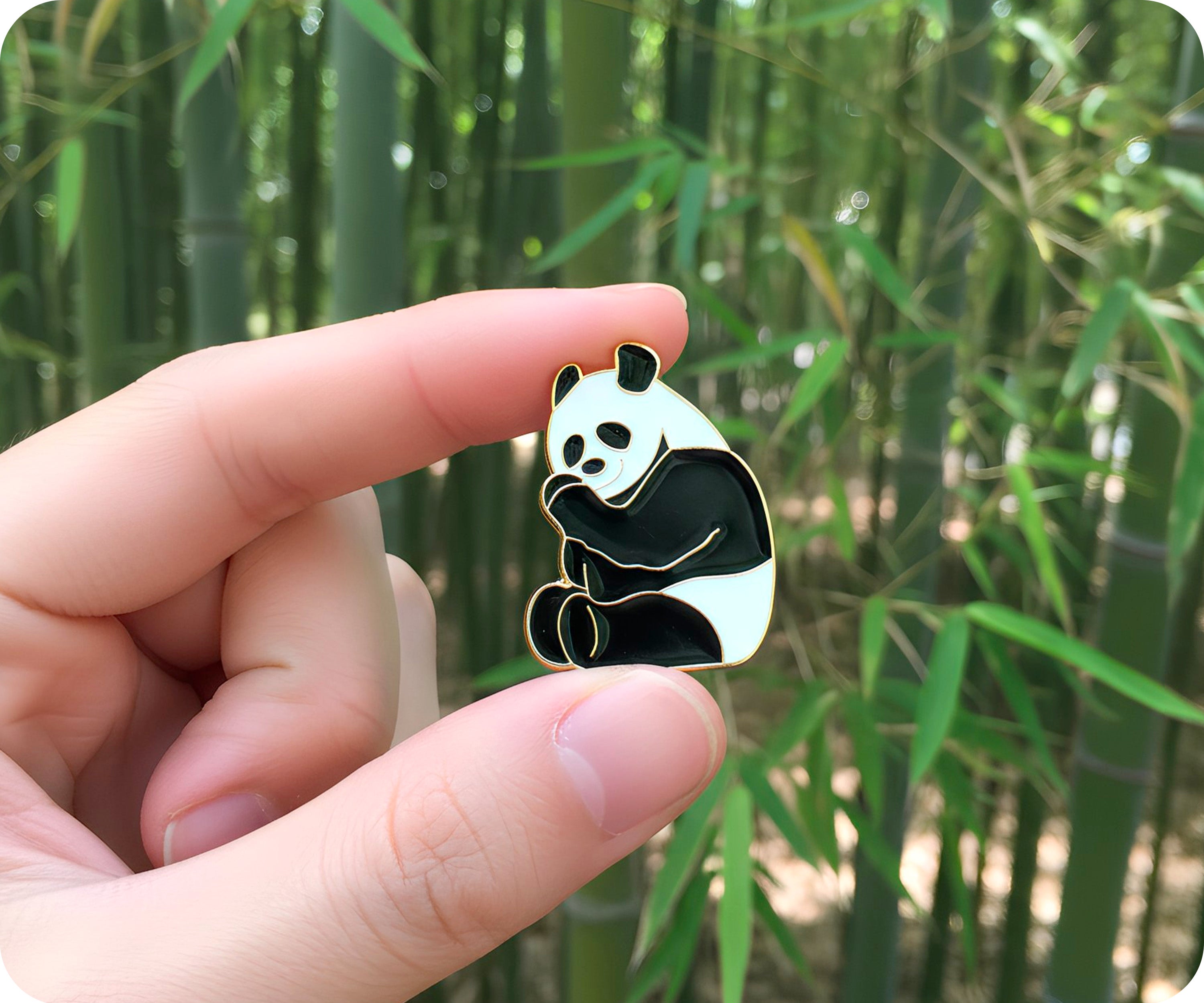 Panda Bear Pin Badge