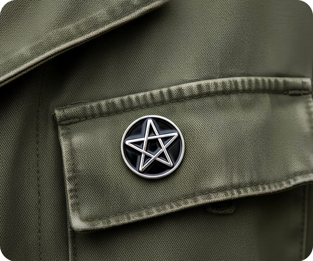 Pentagram Star Pin Badge