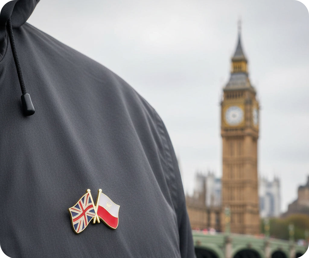 United Kingdom & Poland (Naval Crest) Friendship Pin Badge