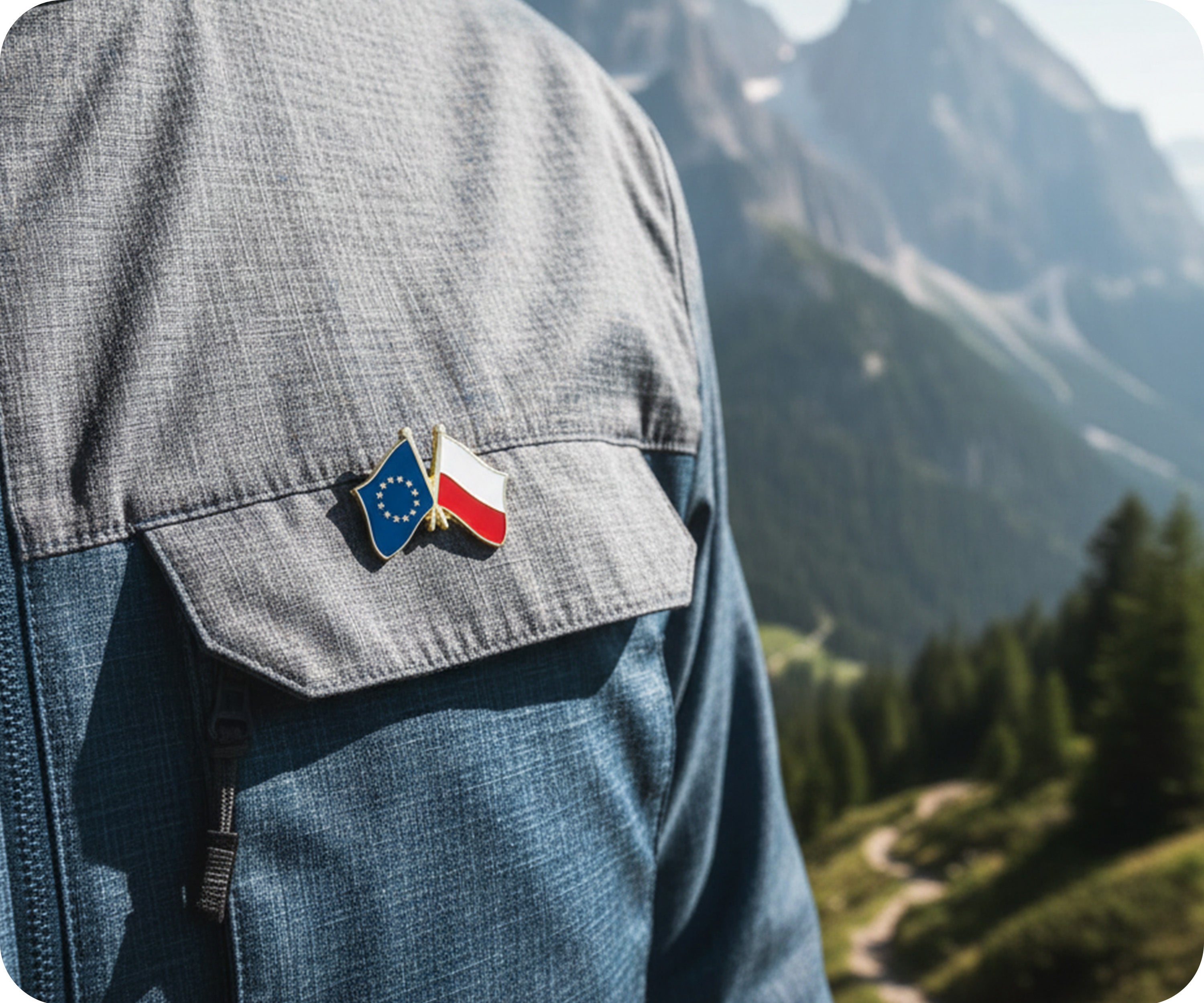 European Union & Poland EU Friendship Pin Badge